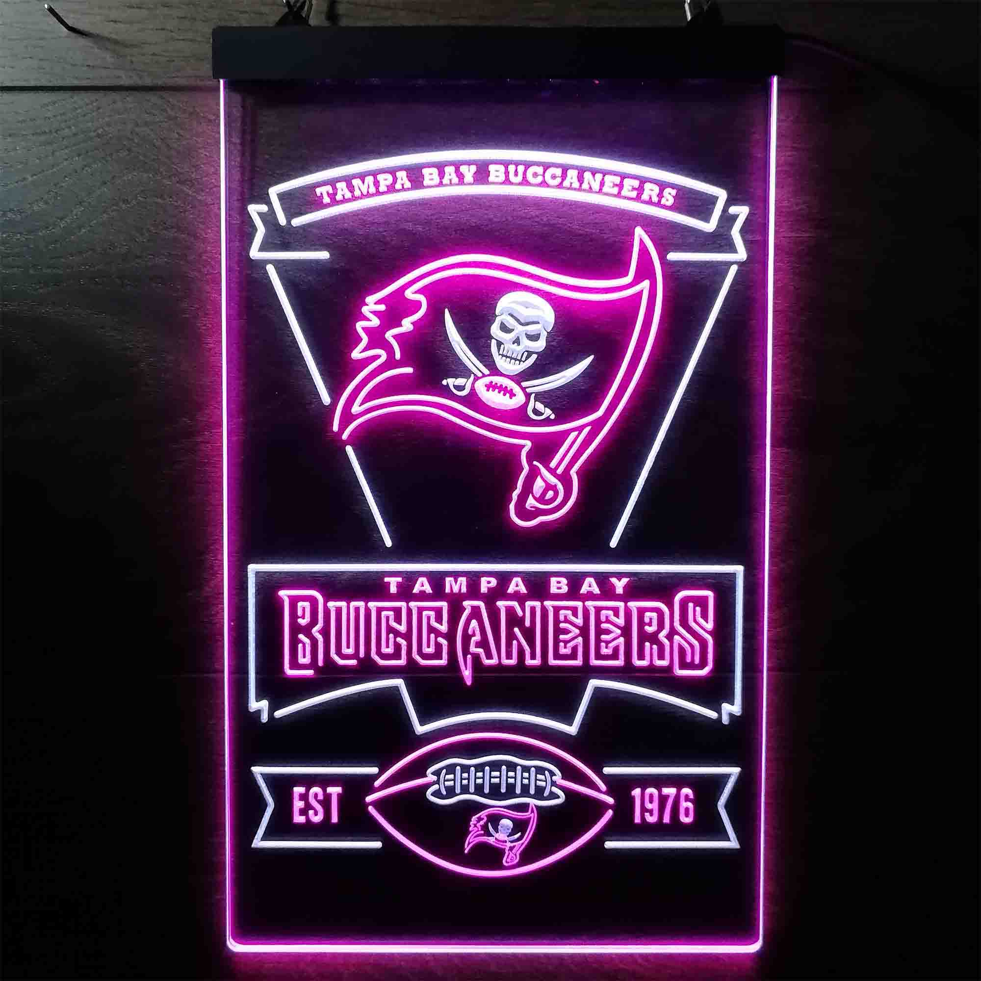 Tampa Bay Buccaneers Est. 1976 Dual Color LED Neon Sign ProLedSign