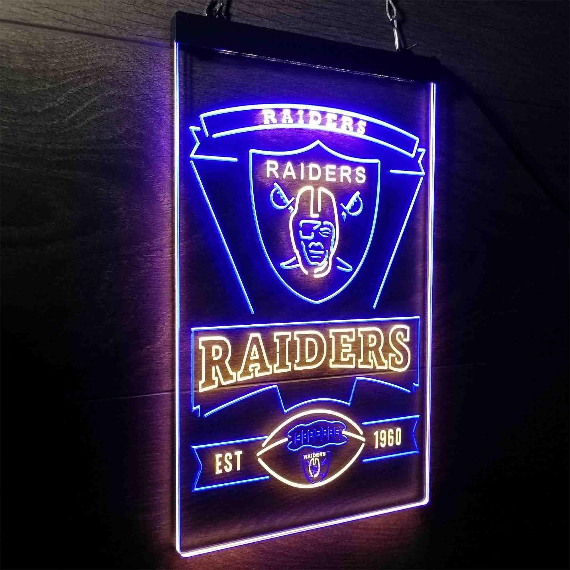 Las Vegas Raiders Est. 1960 Neon-Like LED Sign