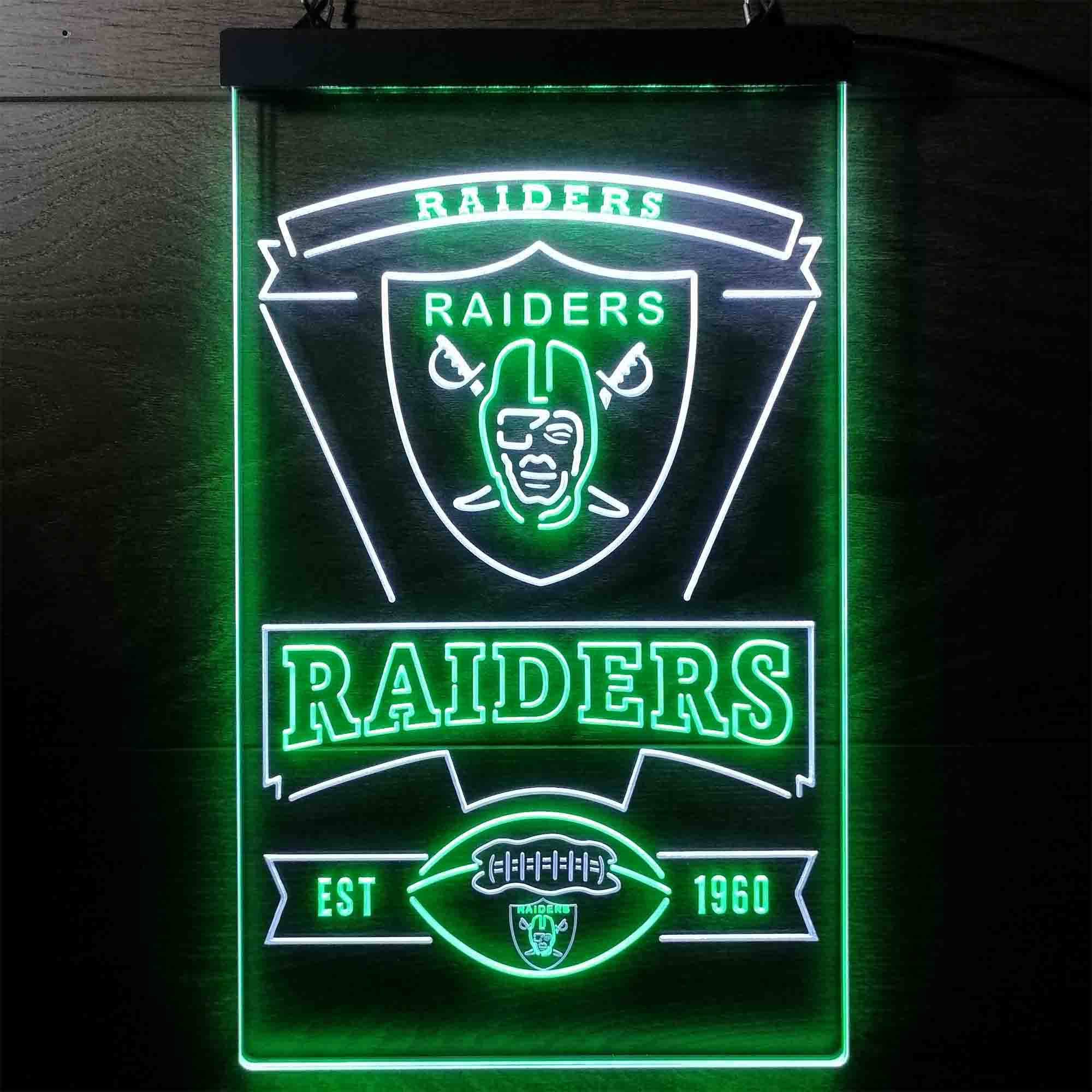 Las Vegas Raiders Est. 1960 Neon-Like LED Sign