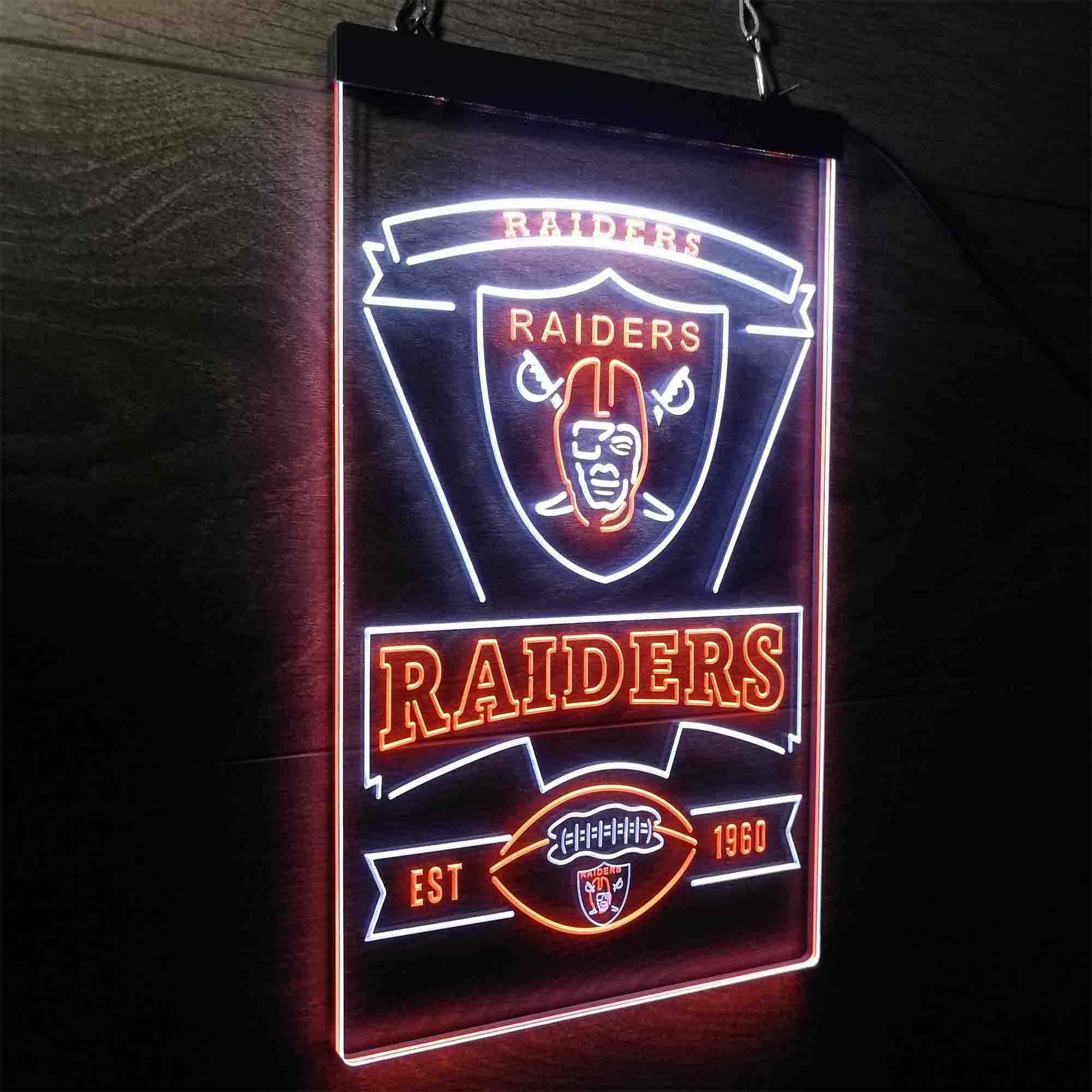 Las Vegas Raiders Est. 1960 Neon-Like LED Sign