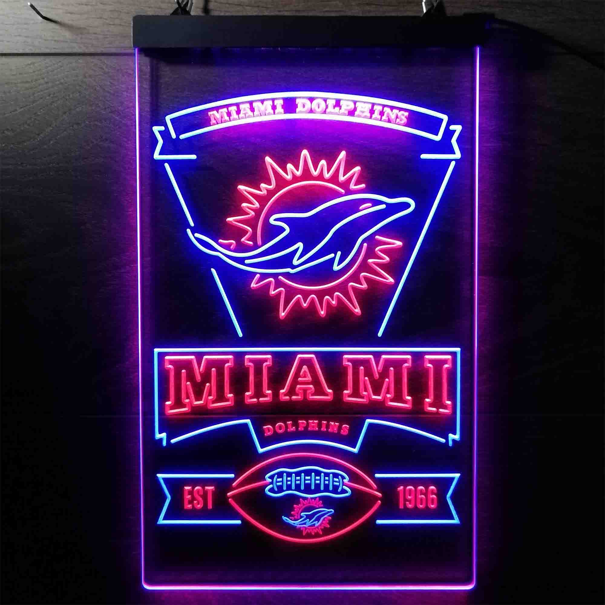 Miami Dolphins Memorabilia Neon Bar LED Sign