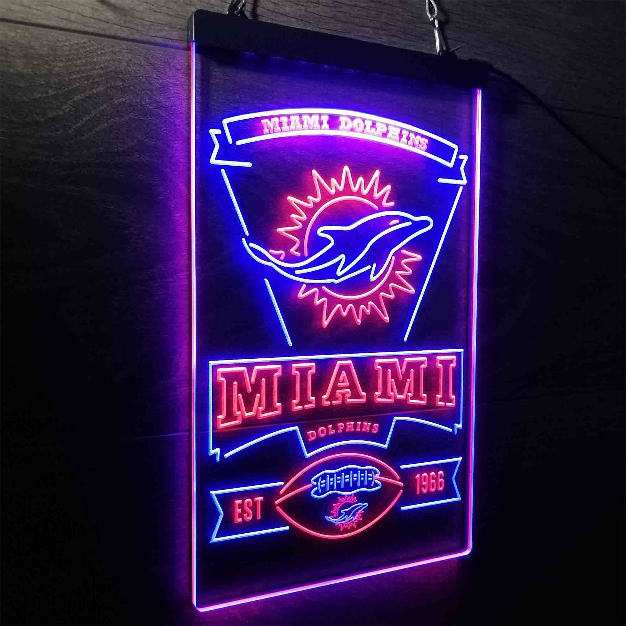 Miami Dolphins Memorabilia Neon Bar LED Sign