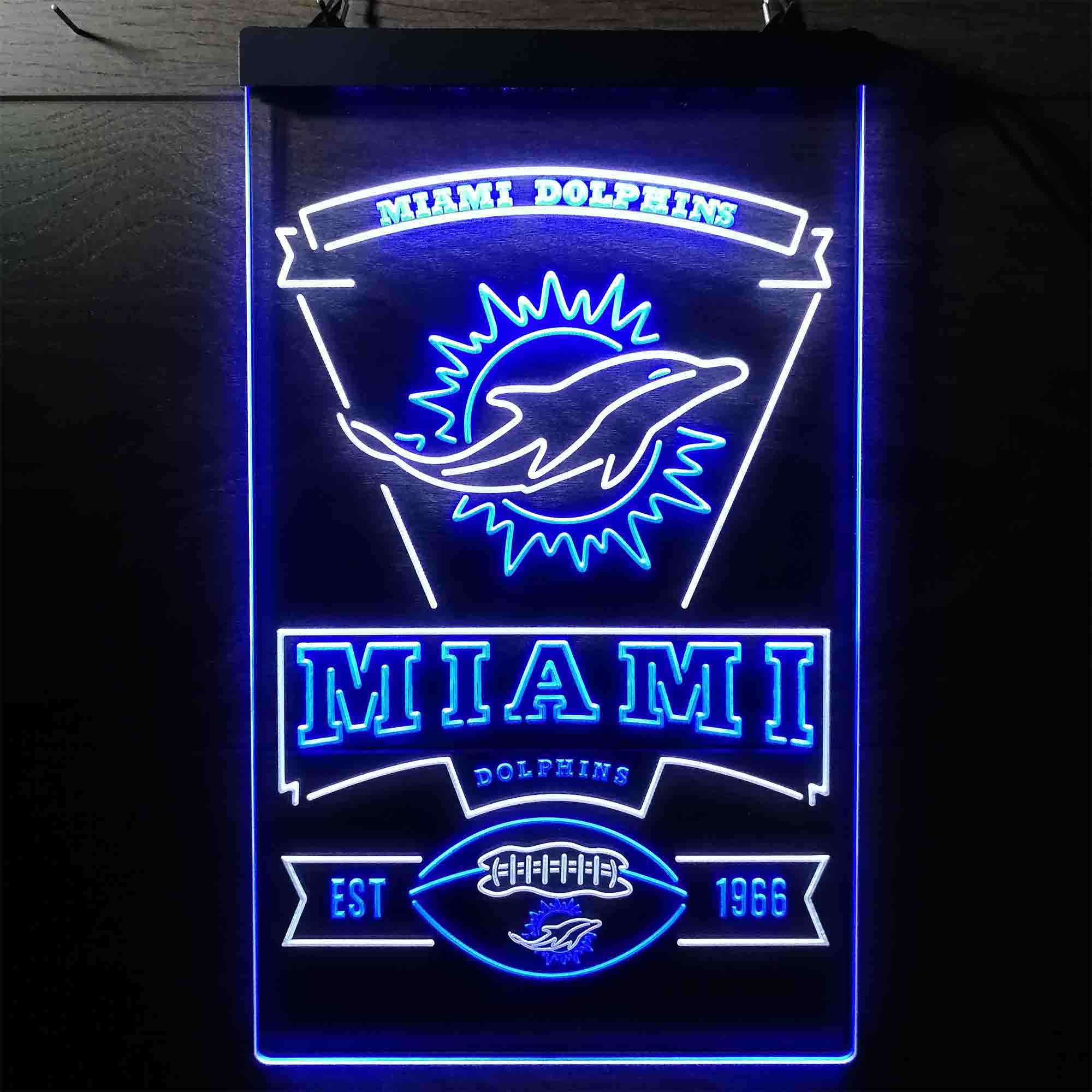 Miami Dolphins Est. 1966 Neon-Like LED Sign