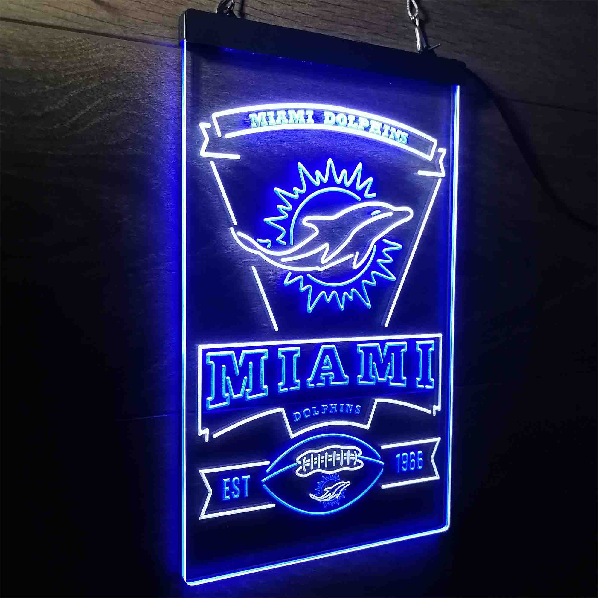 Miami Dolphins Memorabilia Neon Bar LED Sign