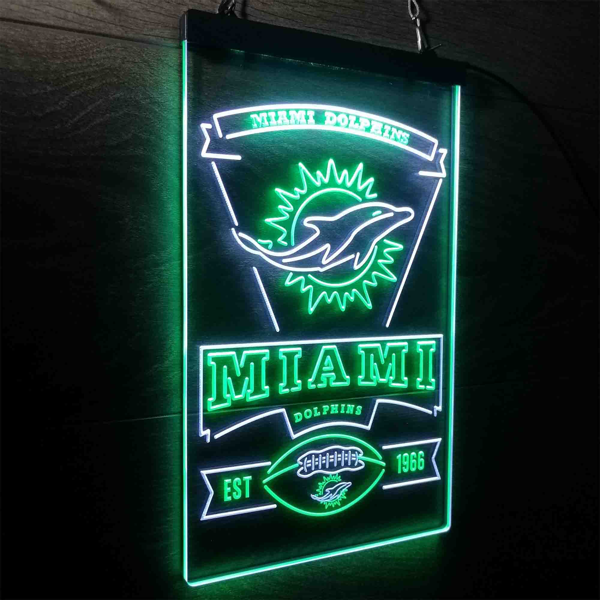 Miami Dolphins Memorabilia Neon Bar LED Sign
