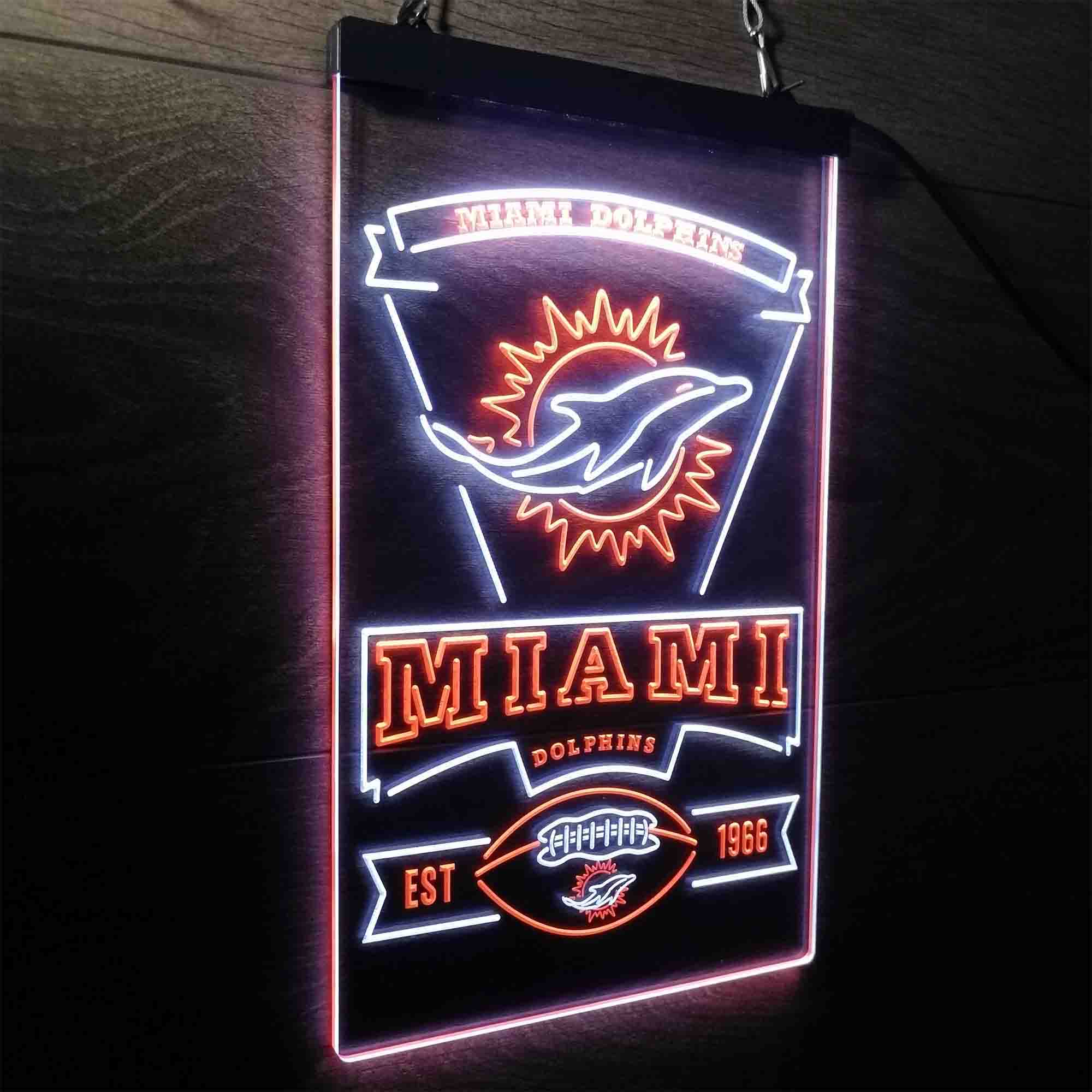 Miami Dolphins Memorabilia Neon Bar LED Sign