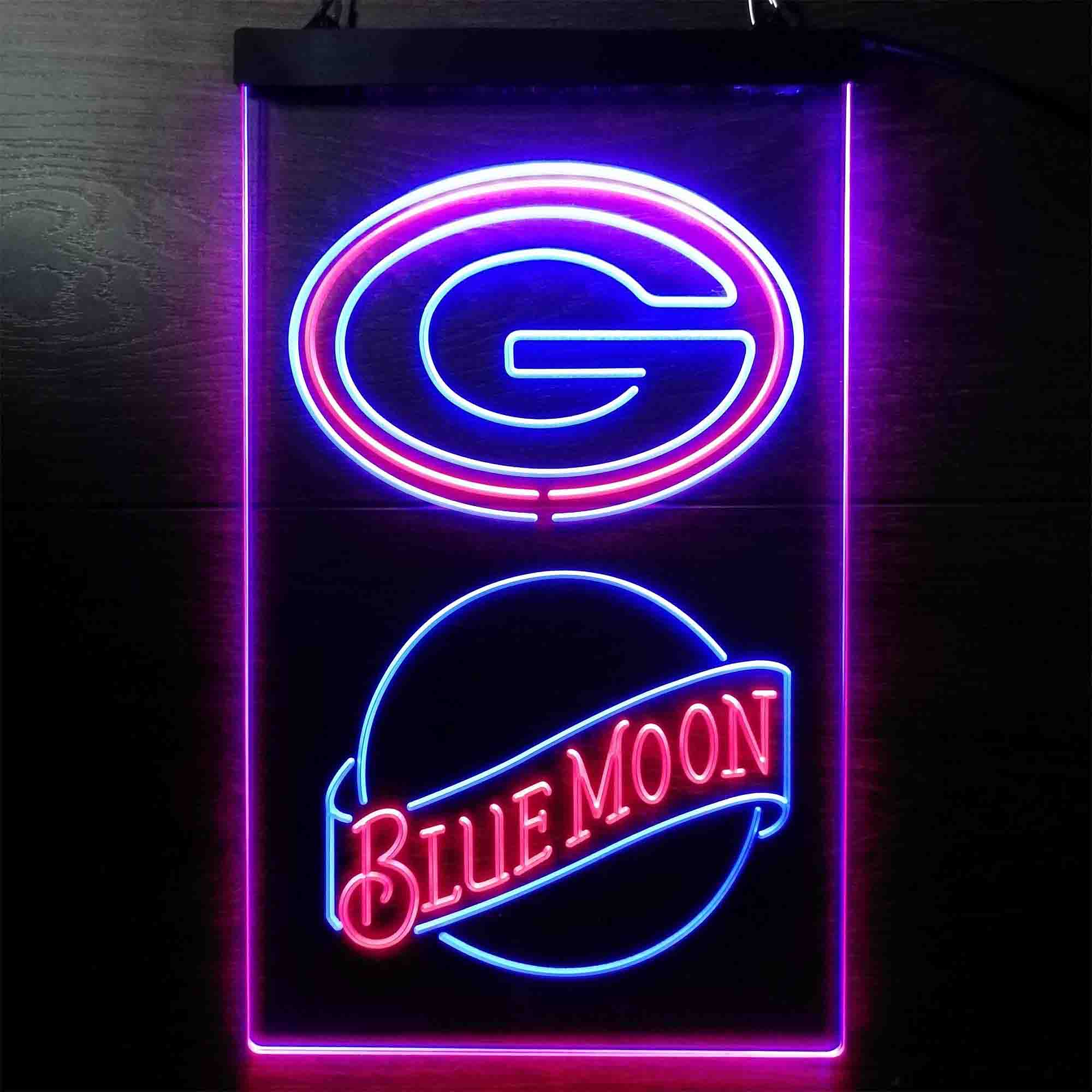 Blue Moon Bar Green Bay Packers Est. 1919 Neon-Like LED Sign - ProLedSign