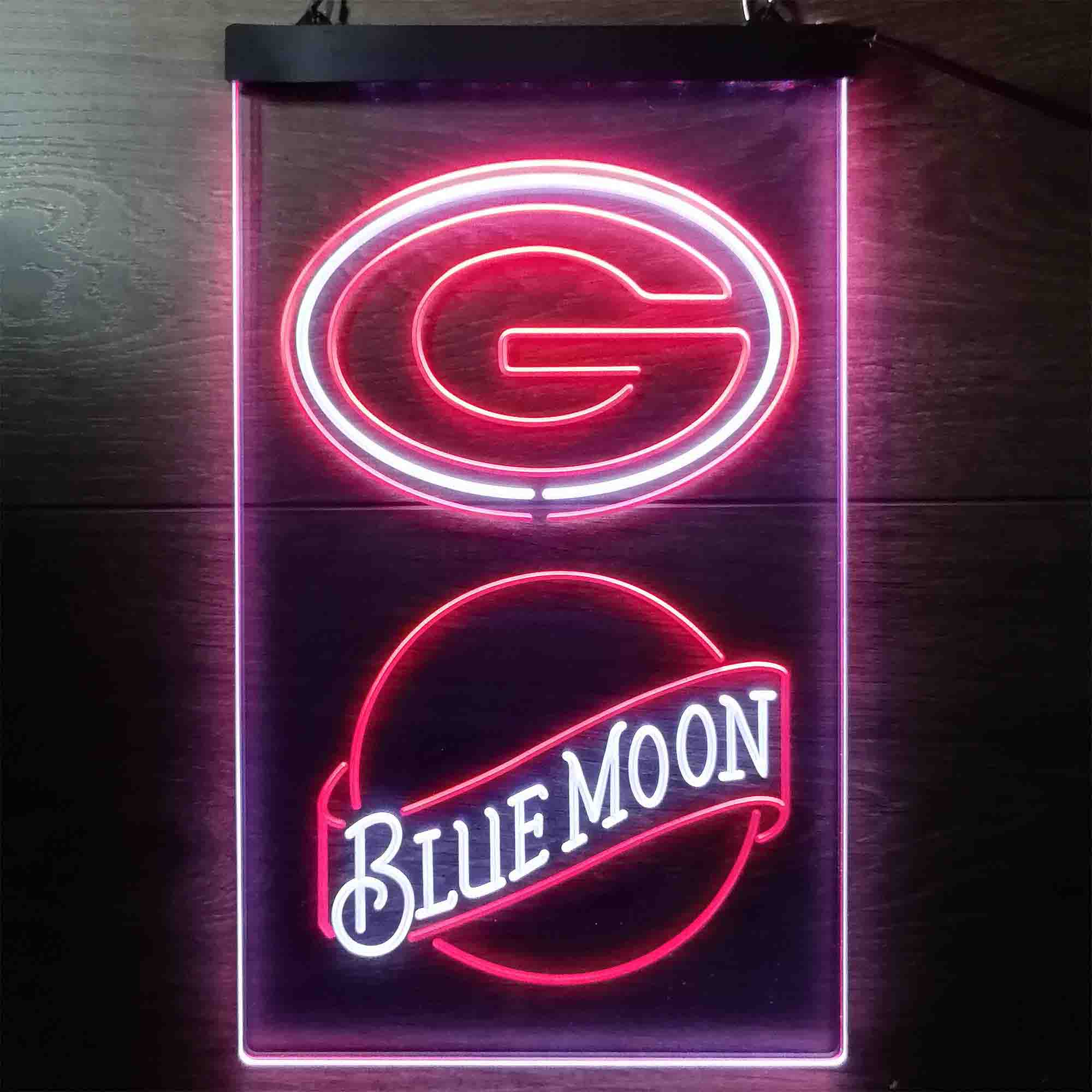 Blue Moon Bar Green Bay Packers Est. 1919 Neon-Like LED Sign - ProLedSign