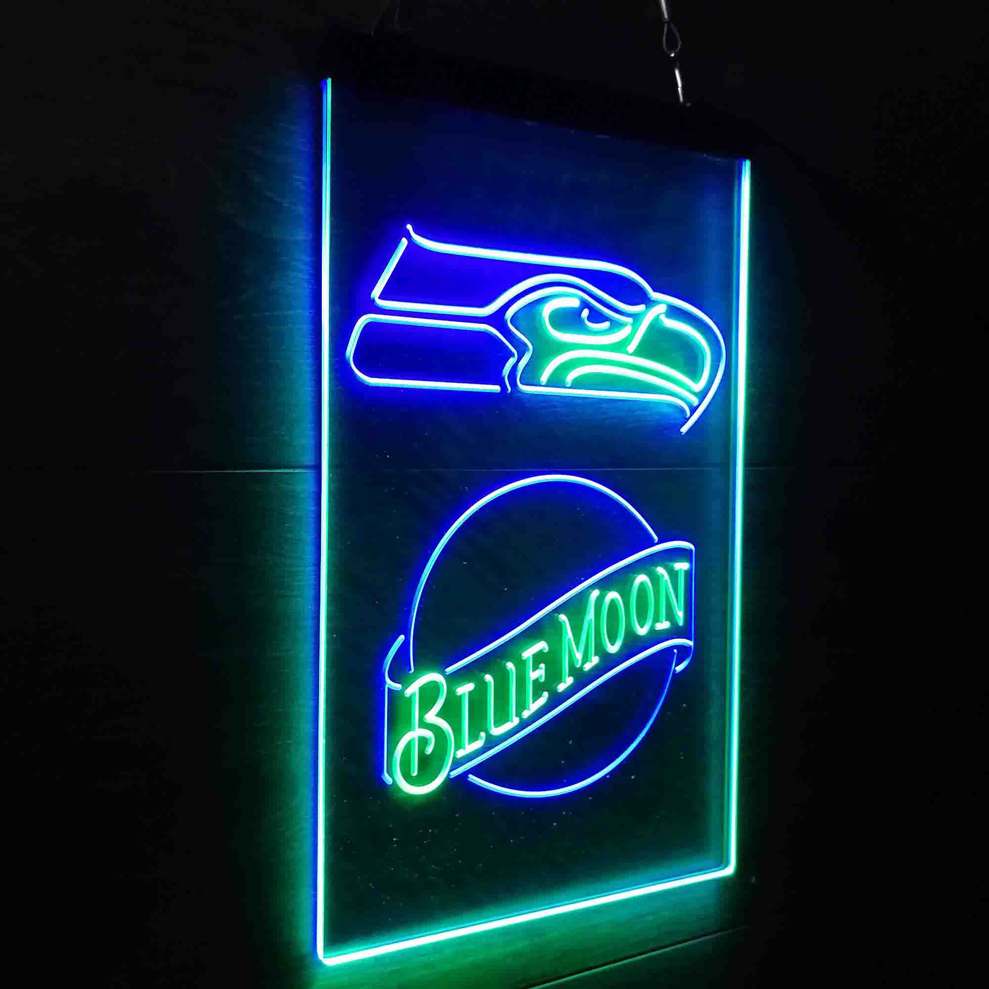 Blue Moon Bar Seattle Seahawks Est. 1976 Neon-Like LED Sign - ProLedSign