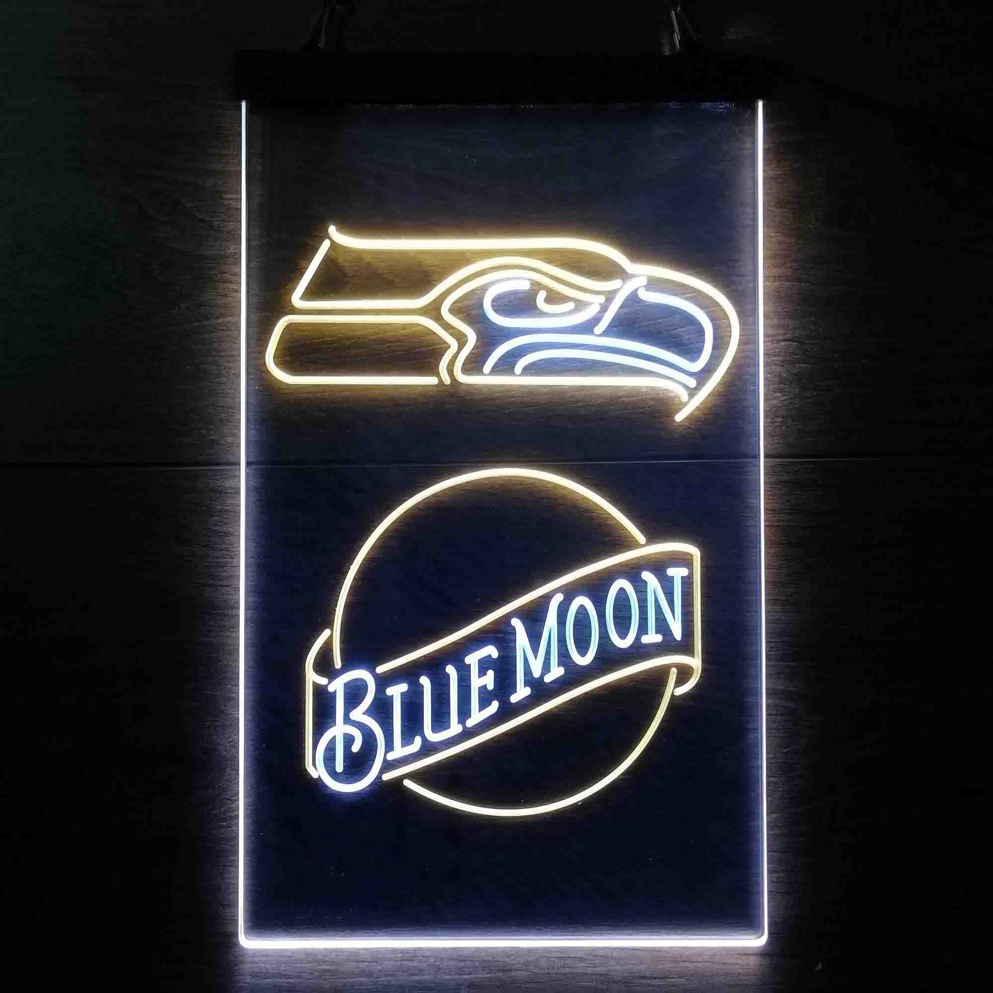 Blue Moon Bar Seattle Seahawks Est. 1976 Neon-Like LED Sign - ProLedSign