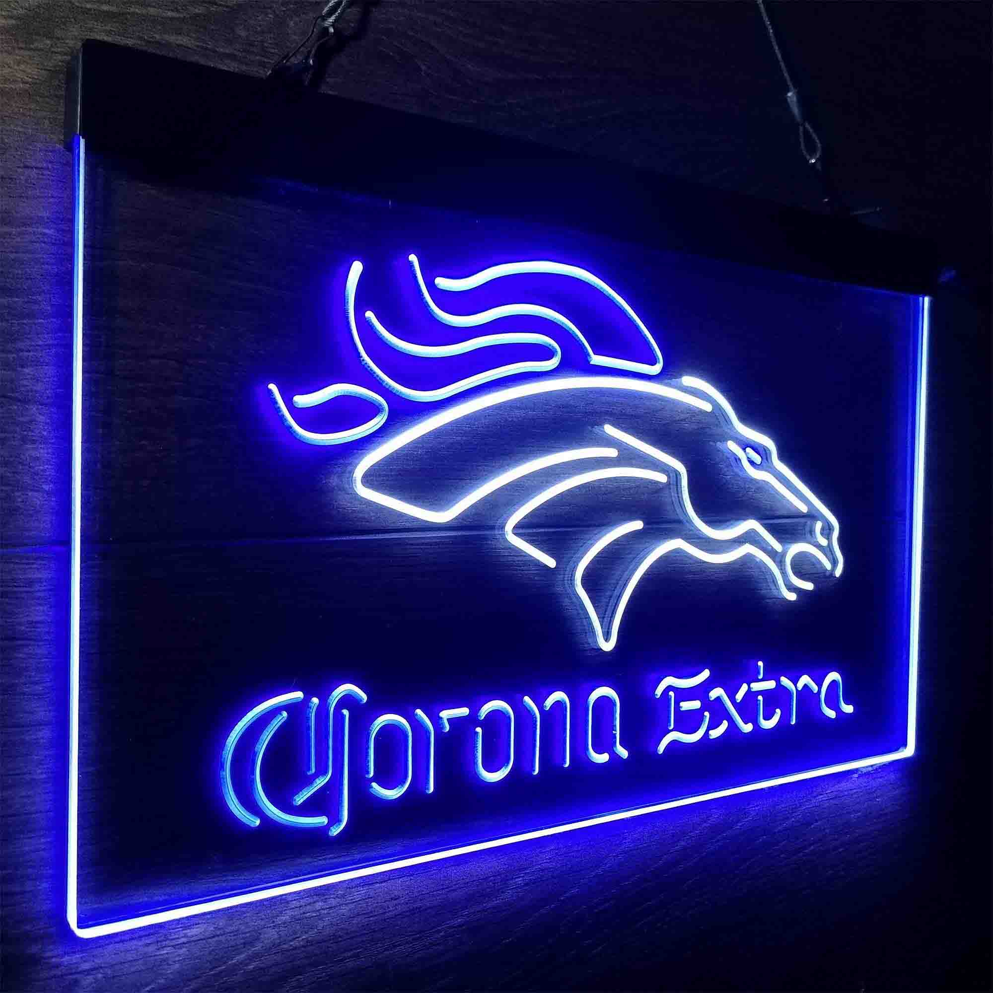 Denver Broncos Corona Extra Neon-Like LED Sign - ProLedSign