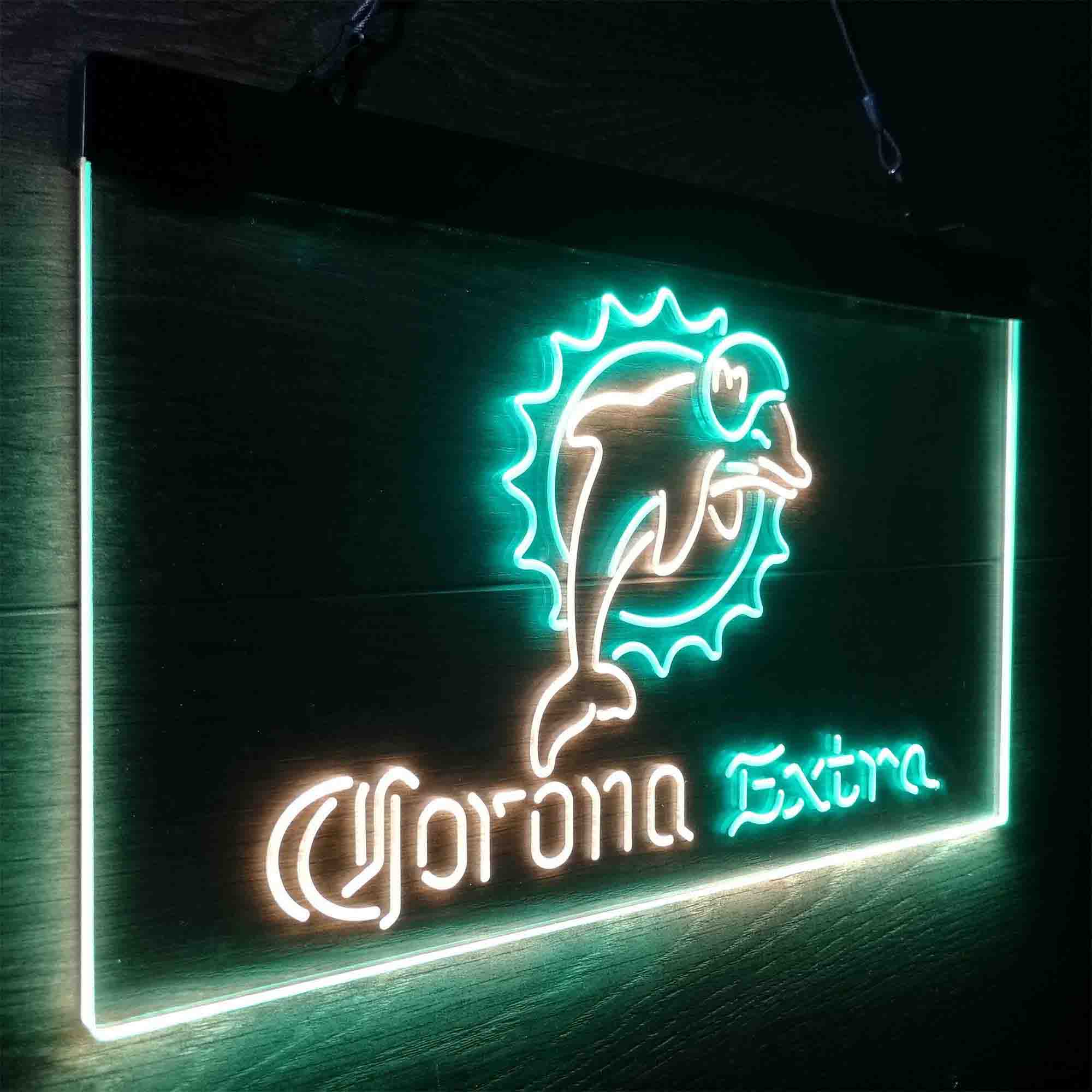 Miami Dolphins Corona Extra Bar Neon-Like LED Sign - ProLedSign