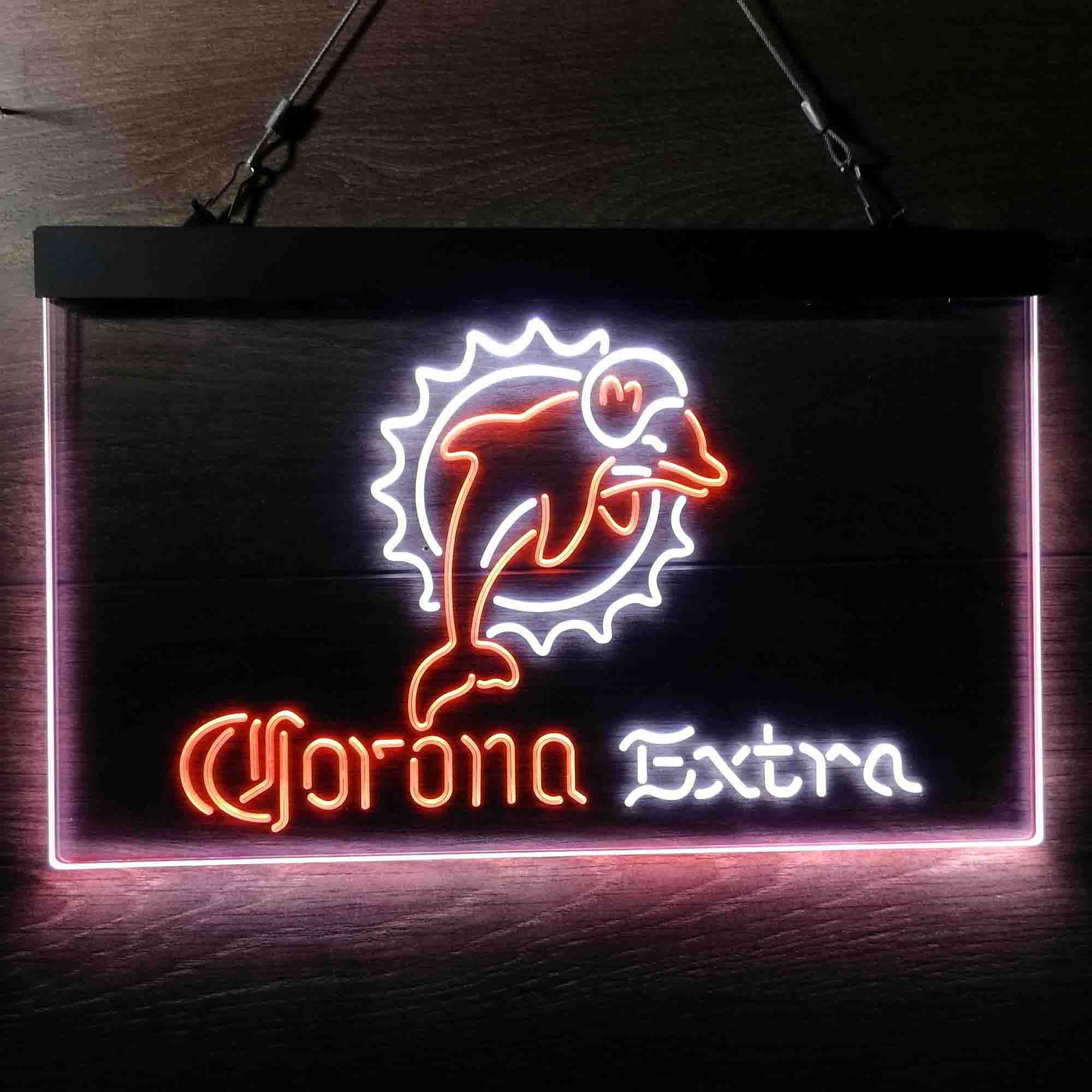 Corona Extra Bar Miami Dolphins Est. 1966 Neon-Like LED Sign