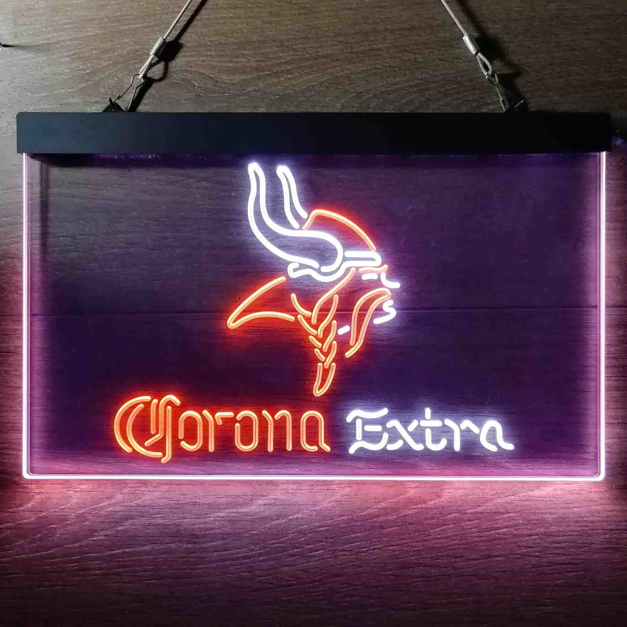 Corona Extra Bar Minnesota Vikings Est. 1961 Neon-Like LED Sign