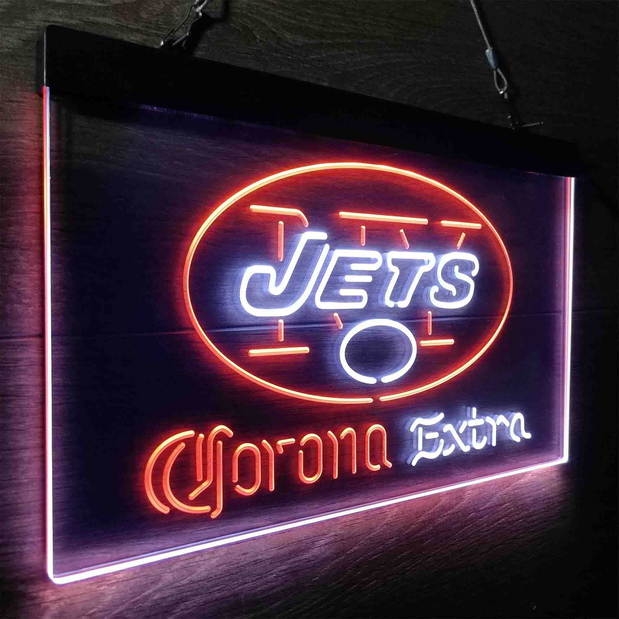 New York Jets Corona Extra Bar Neon-Like LED Sign - ProLedSign