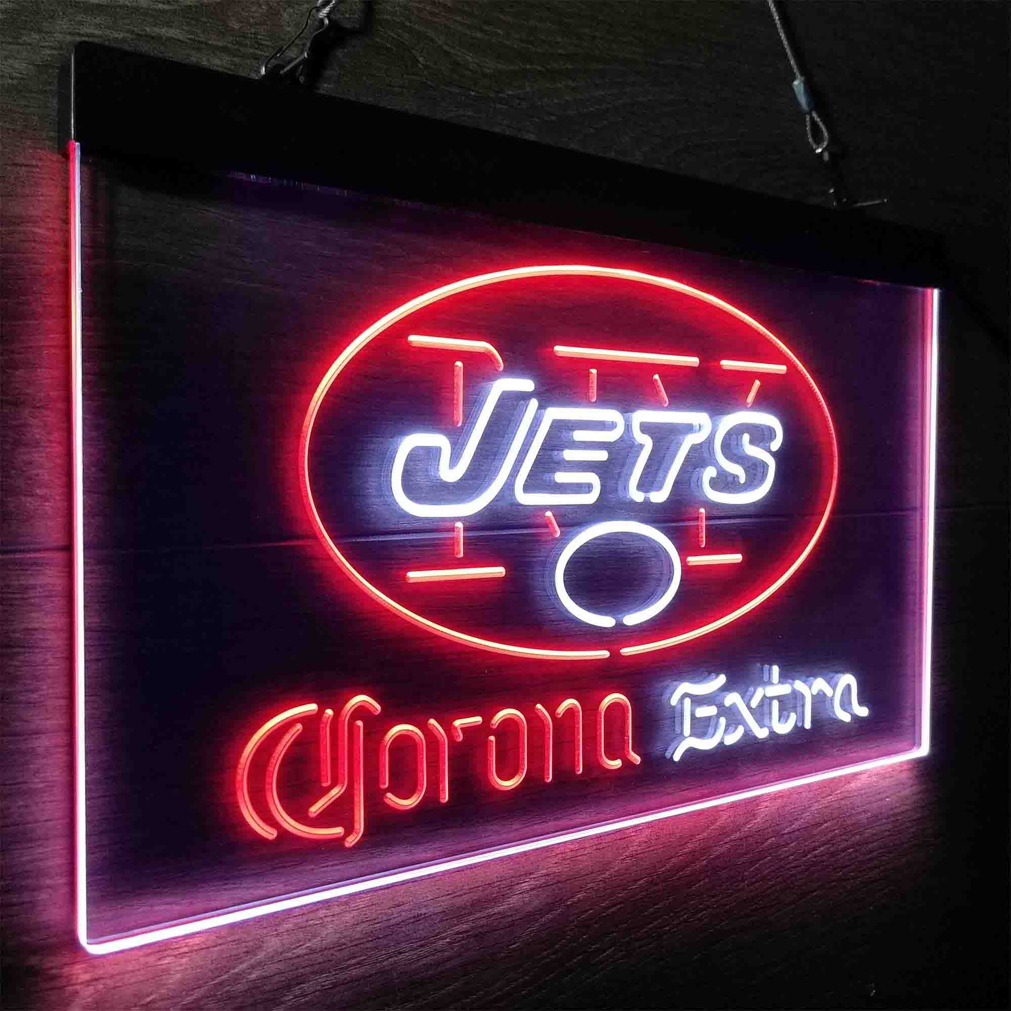 New York Jets Corona Extra Bar Neon-Like LED Sign - ProLedSign