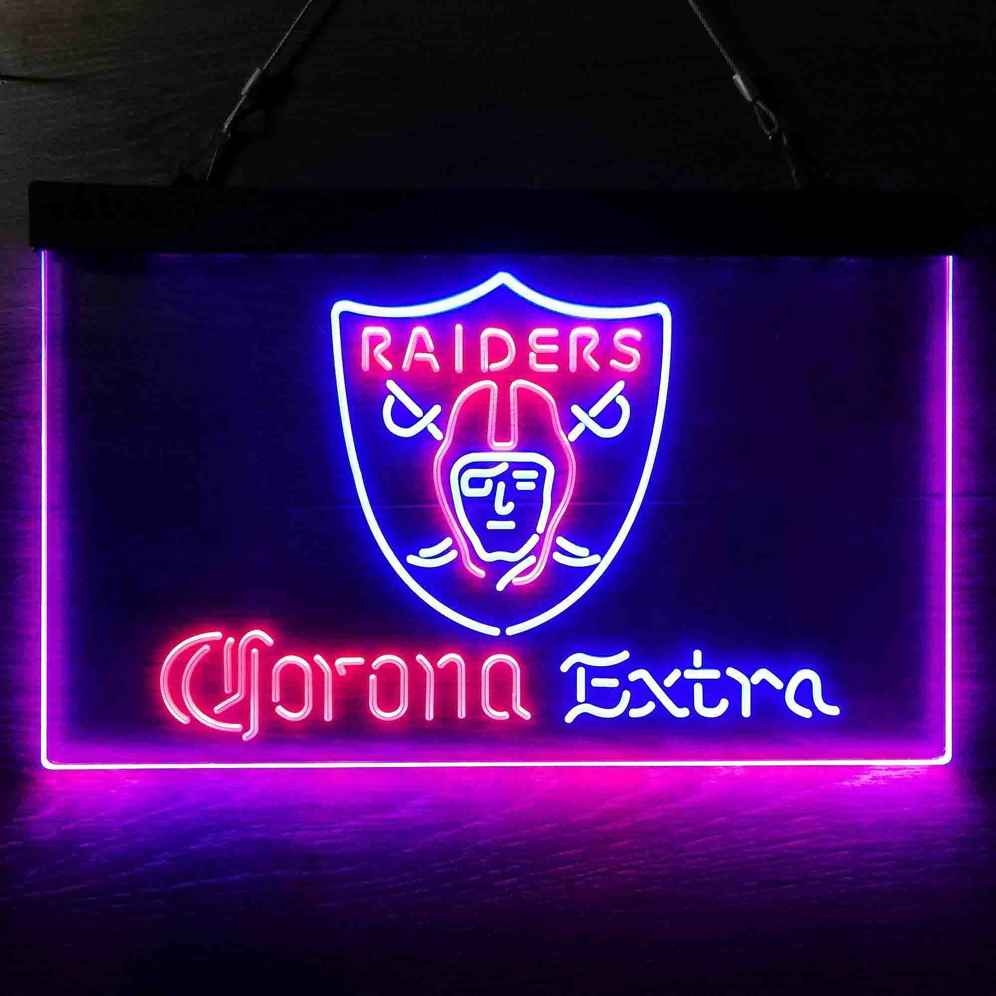 Oakland Raiders Corona Extra Bar Neon-Like LED Sign - ProLedSign