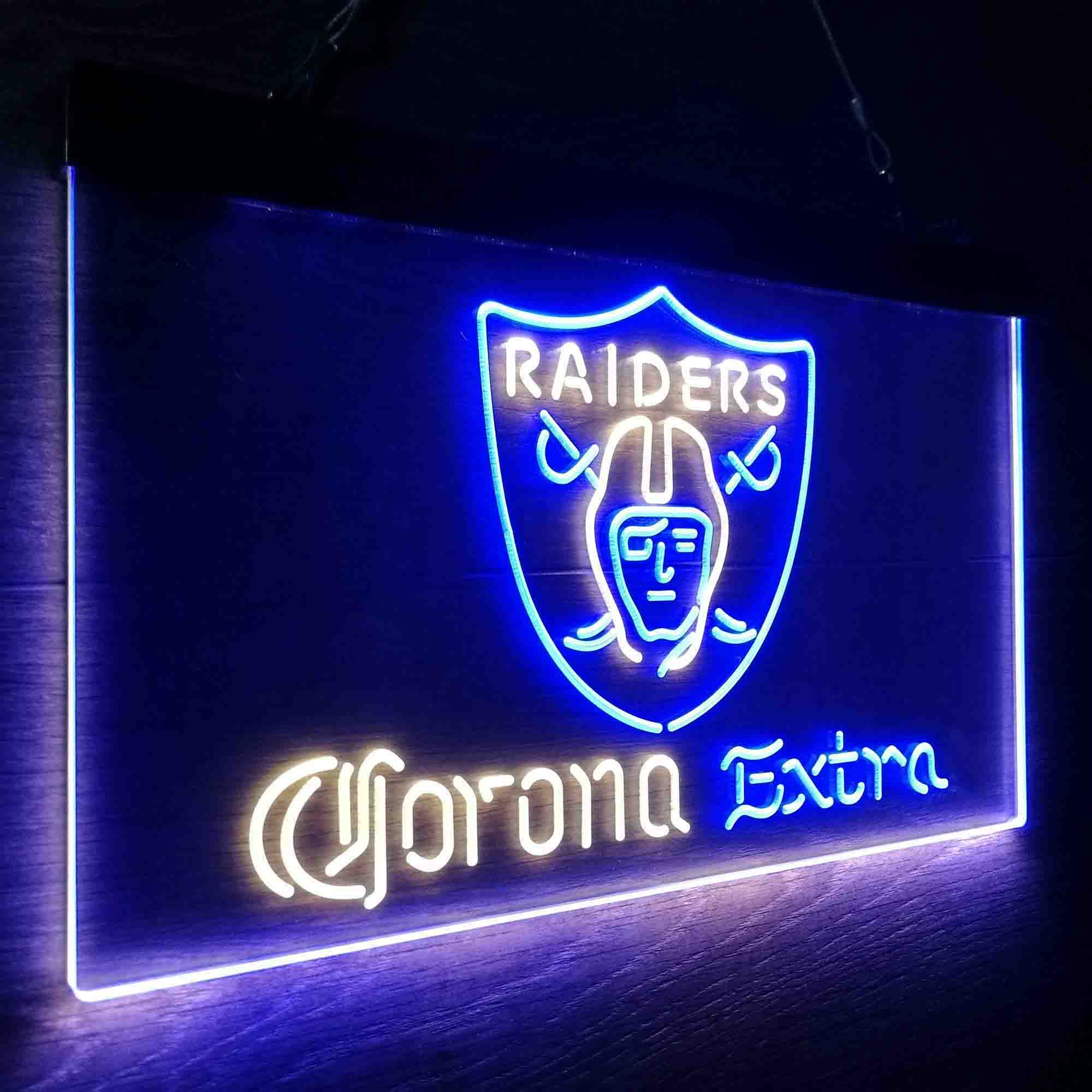 Oakland Raiders Corona Extra Bar Neon-Like LED Sign - ProLedSign
