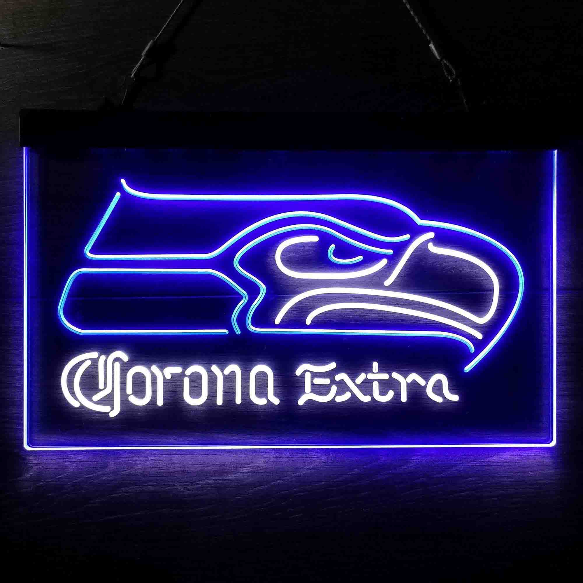 Corona Extra Bar Seattle Seahawks Est. 1976 Neon-Like LED Sign