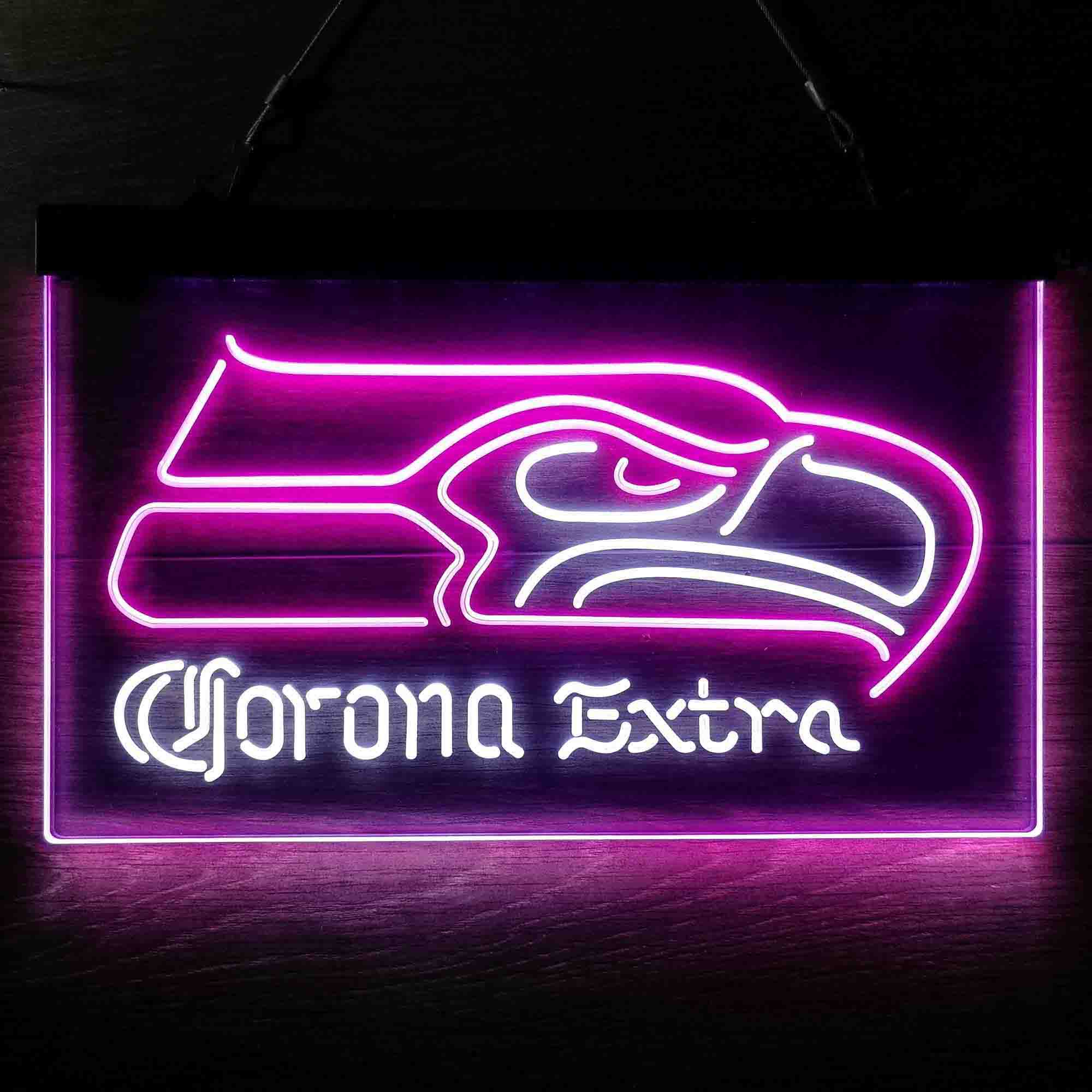 Seattle Seahawks Corona Extra Bar Neon-Like LED Sign - ProLedSign