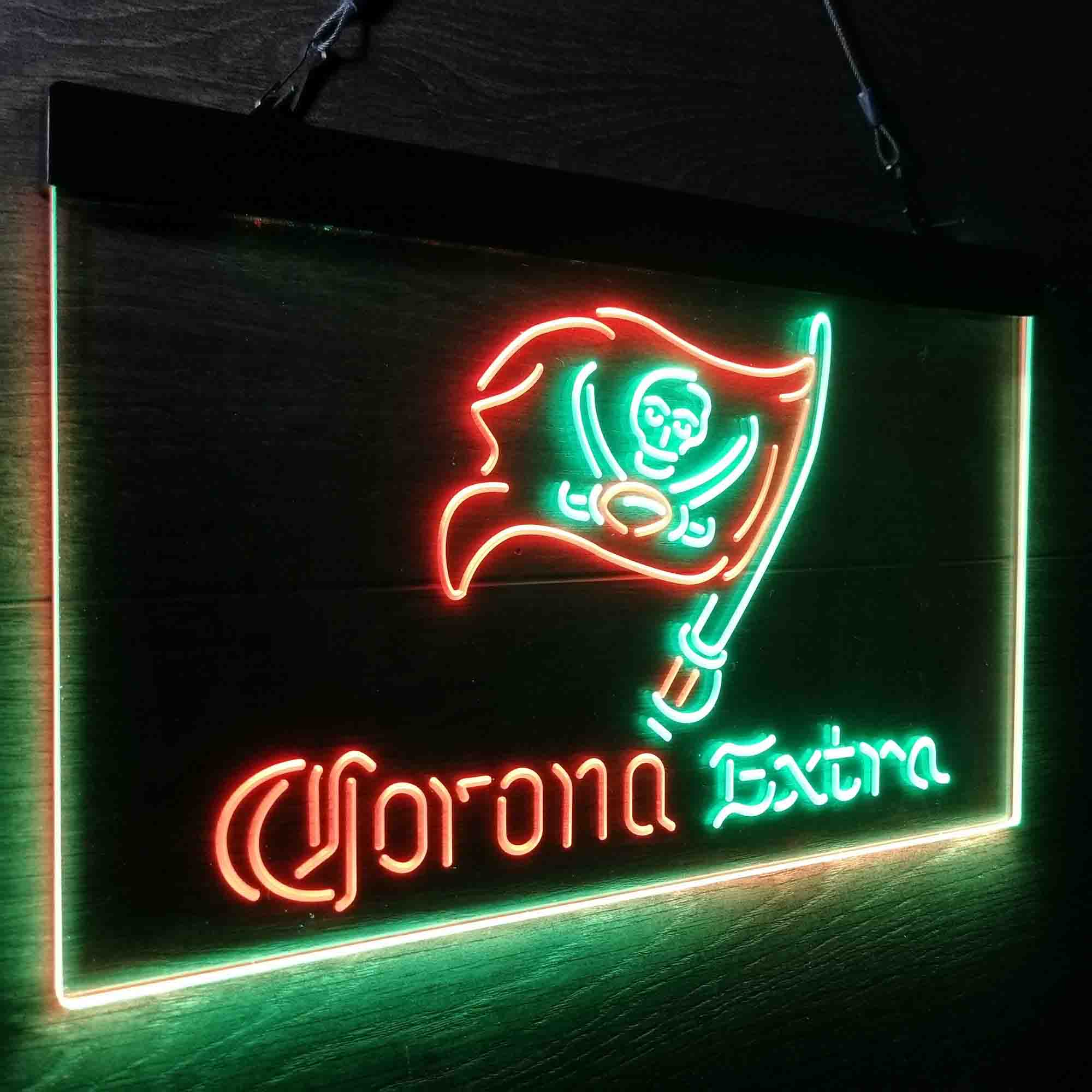 Corona Extra Bar Tampa Bay Buccaneers Est. 1976 Neon-Like LED Sign - ProLedSign