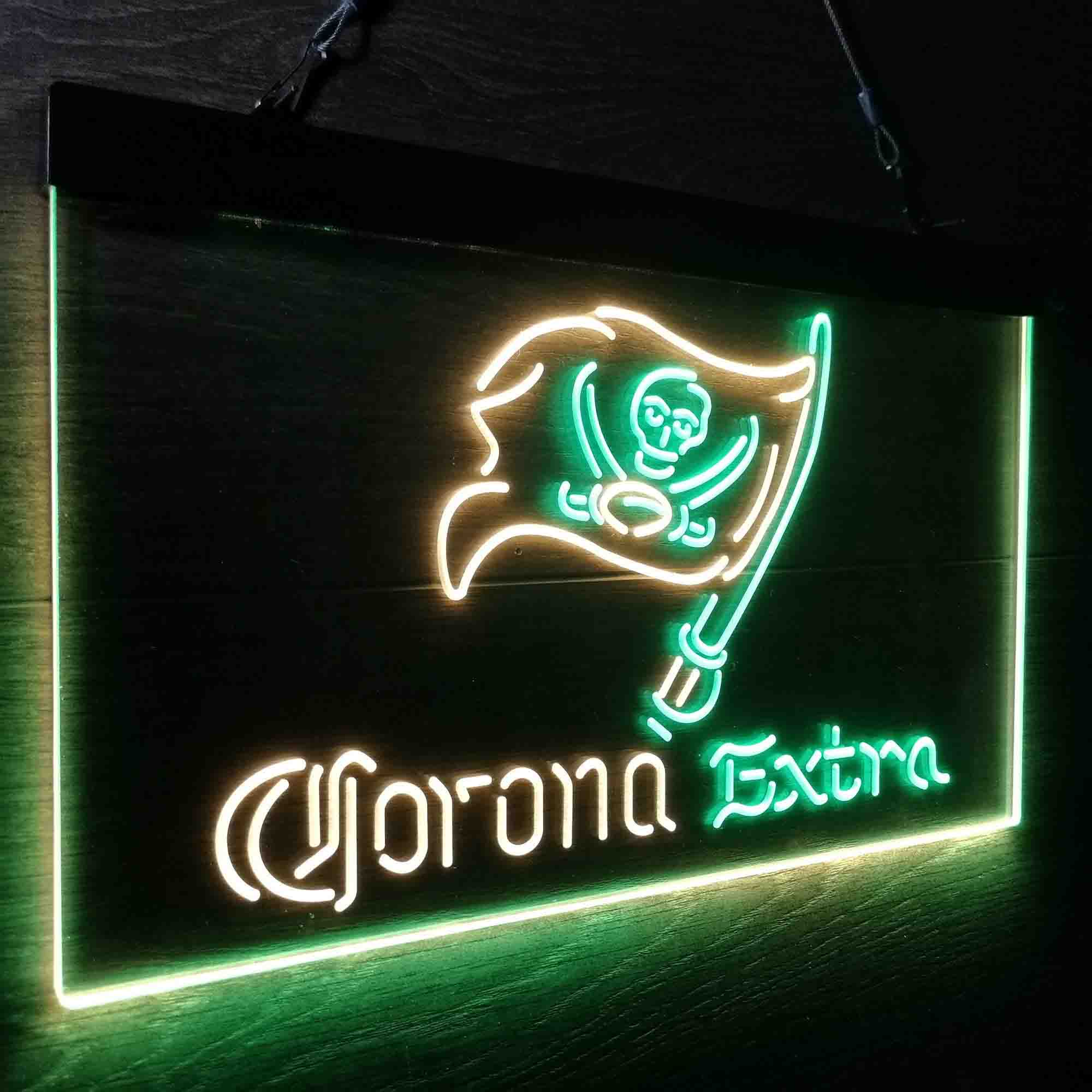 Corona Extra Bar Tampa Bay Buccaneers Est. 1976 Neon-Like LED Sign - ProLedSign
