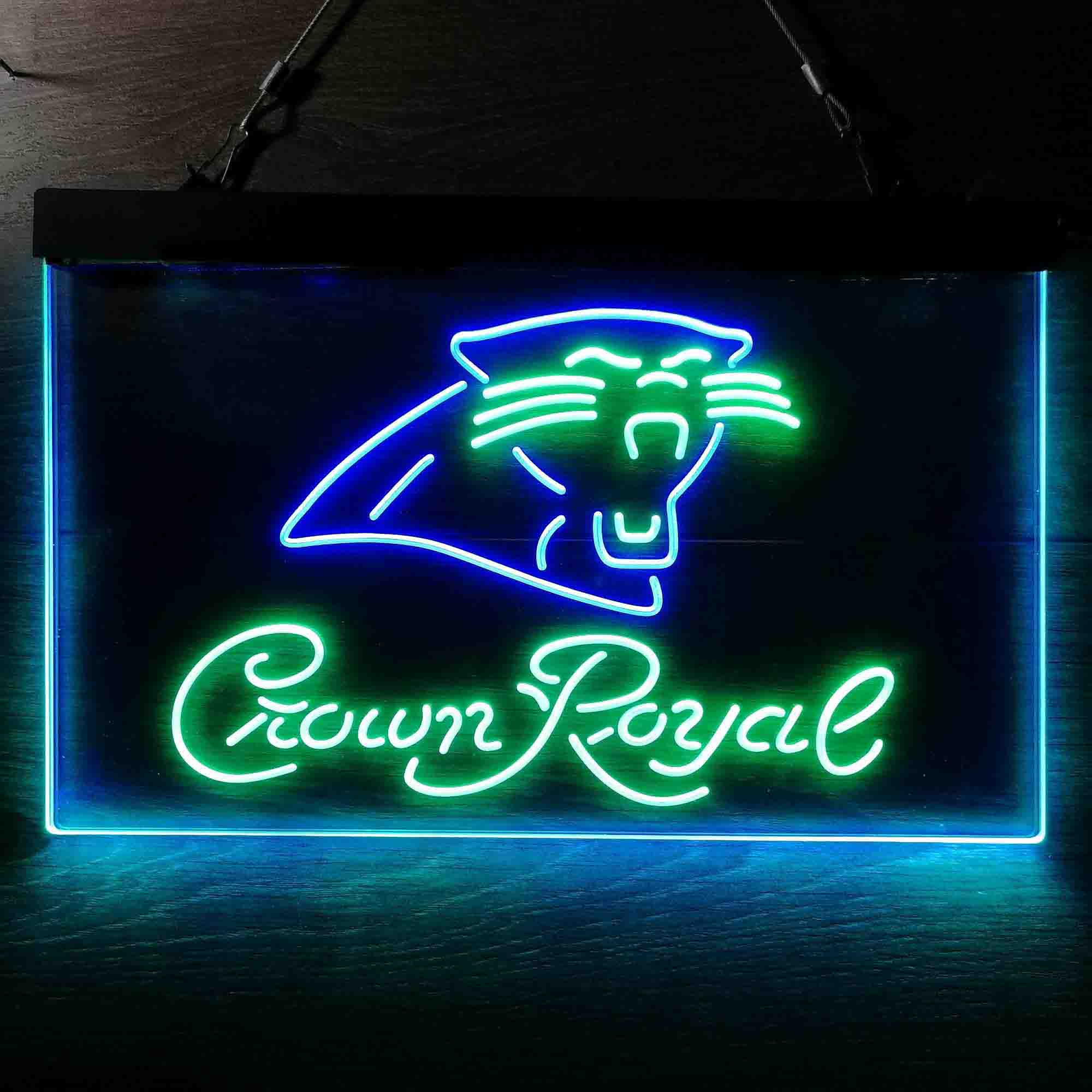 Crown Royal Bar Carolina Panthers Est. 1995 Neon-Like LED Sign