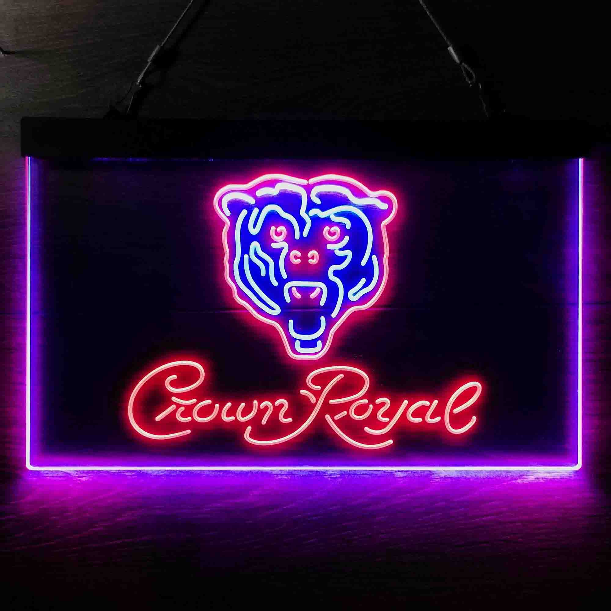 Crown Royal Bar Chicago Bears Est. 1920 Neon-Like LED Sign