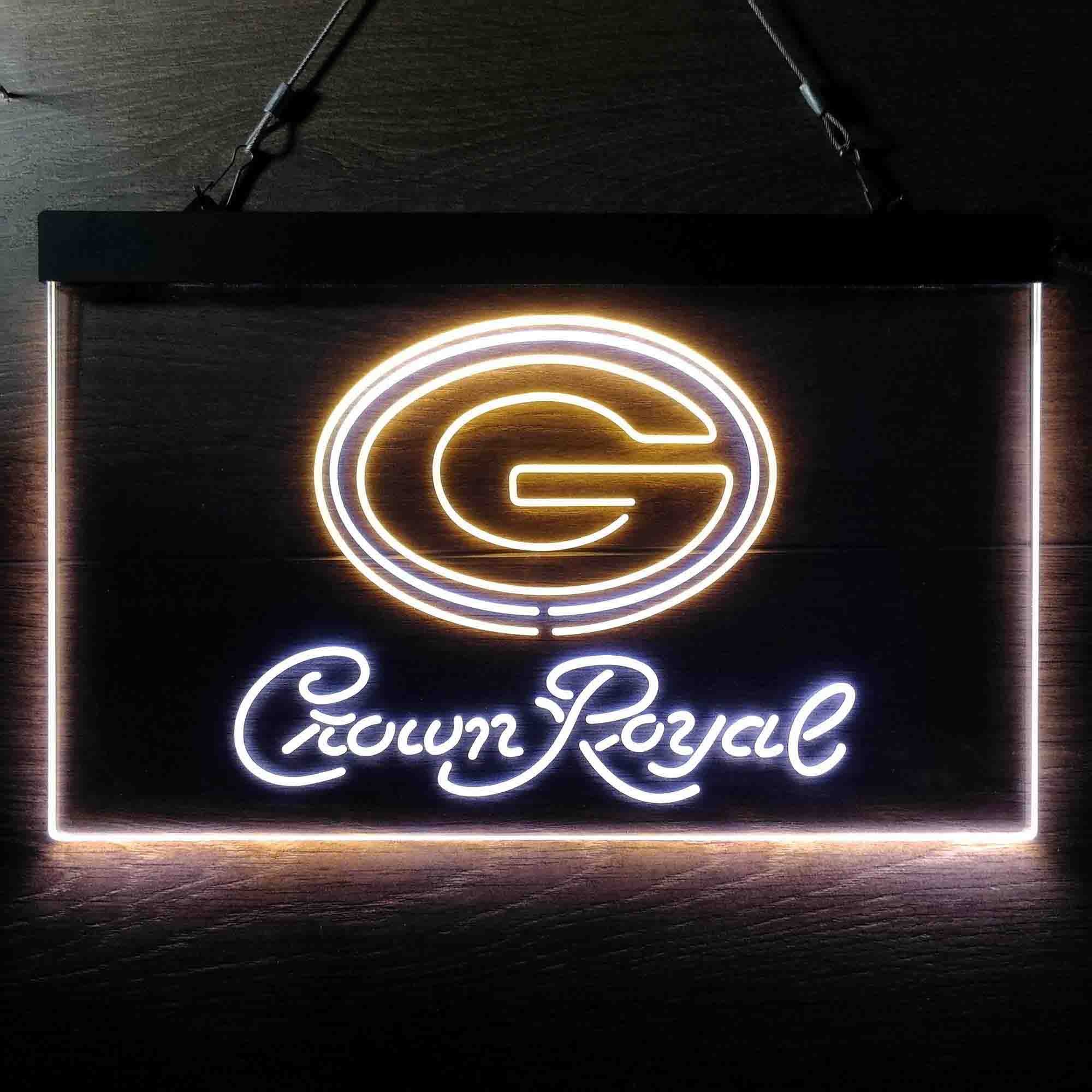 Crown Royal Bar Green Bay Packers Est. 1919 Neon-Like LED Sign