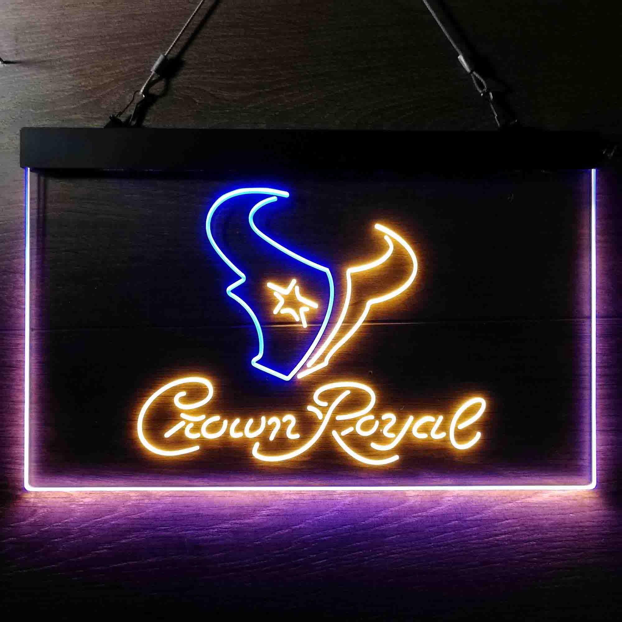 Crown Royal Bar Houston Texans Est. 2002 Neon-Like LED Sign