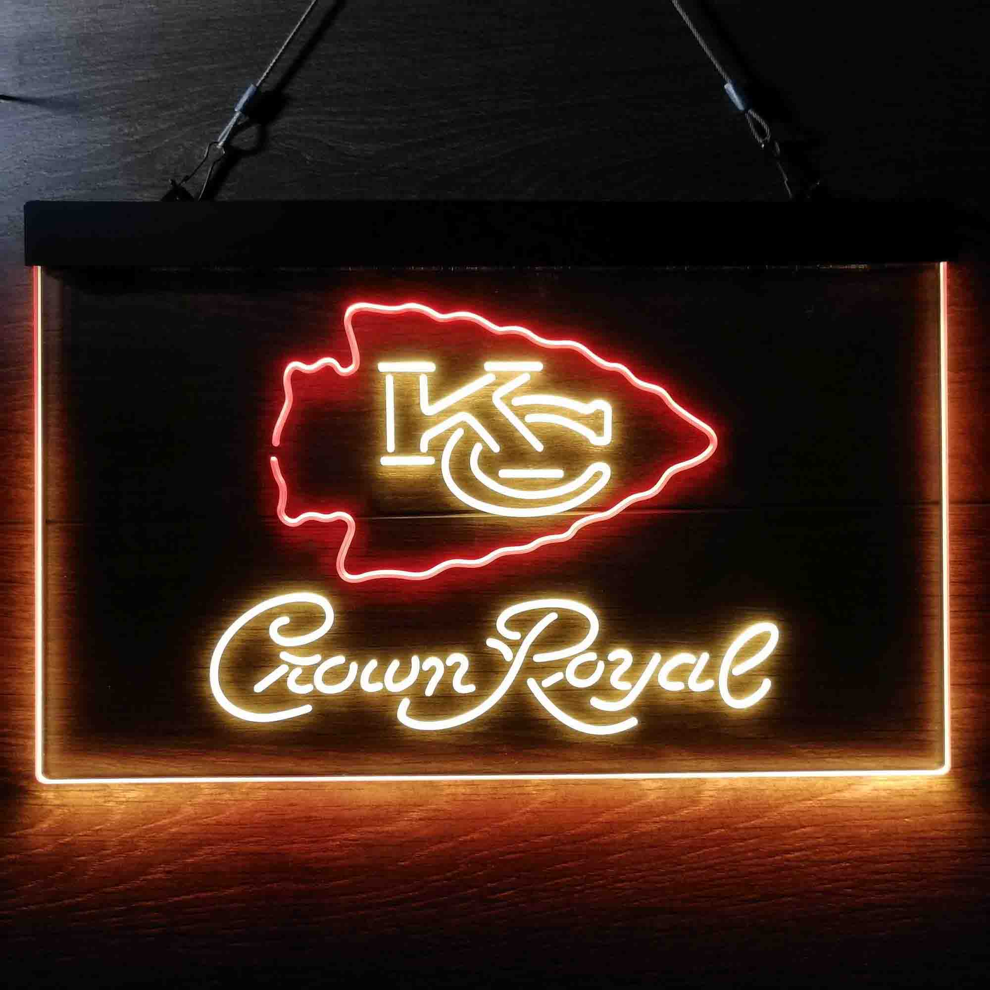 Crown Royal Bar Kansas City Chiefs Est. 1960 Neon-Like LED Sign