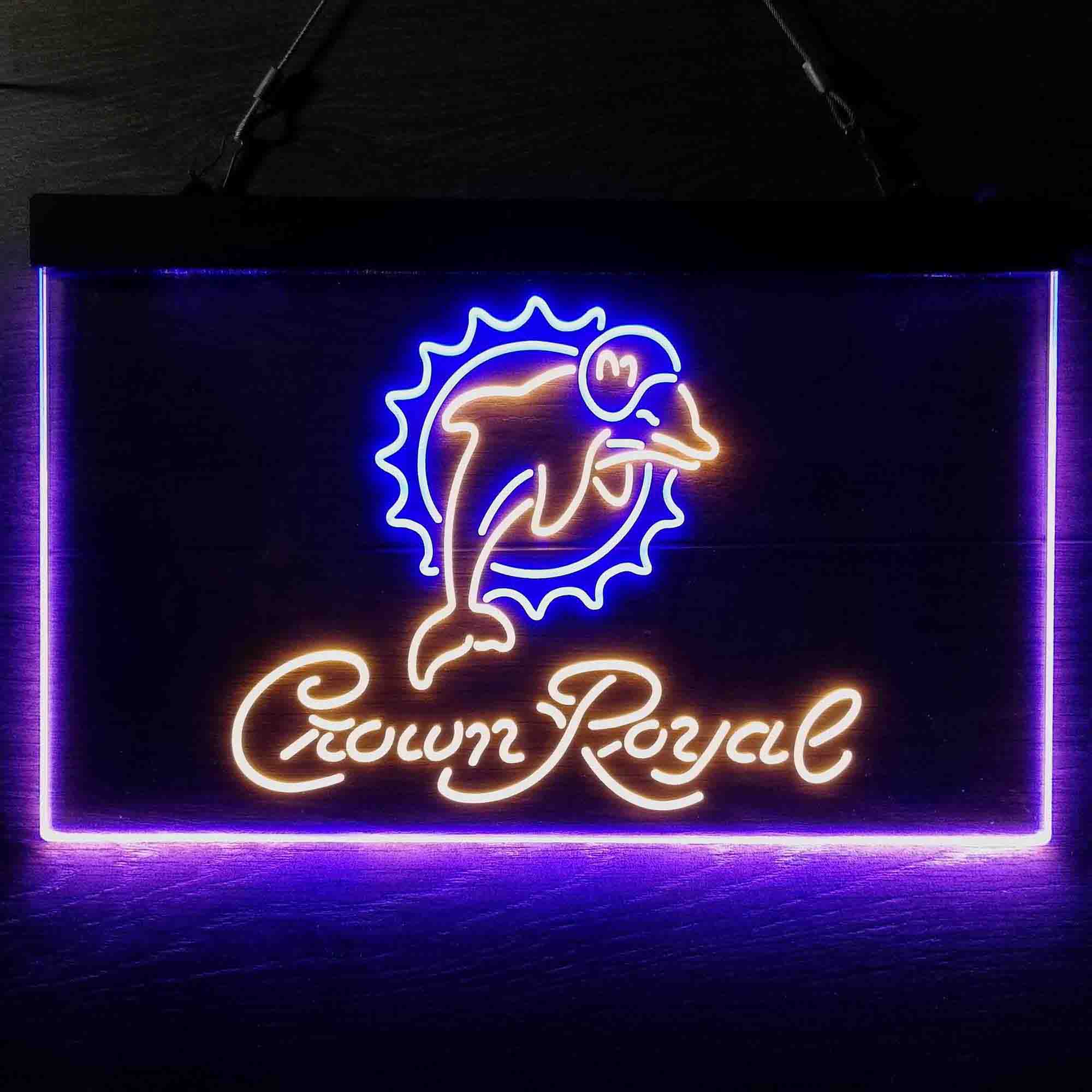 Crown Royal Bar Miami Dolphins Est. 1966 Neon-Like LED Sign