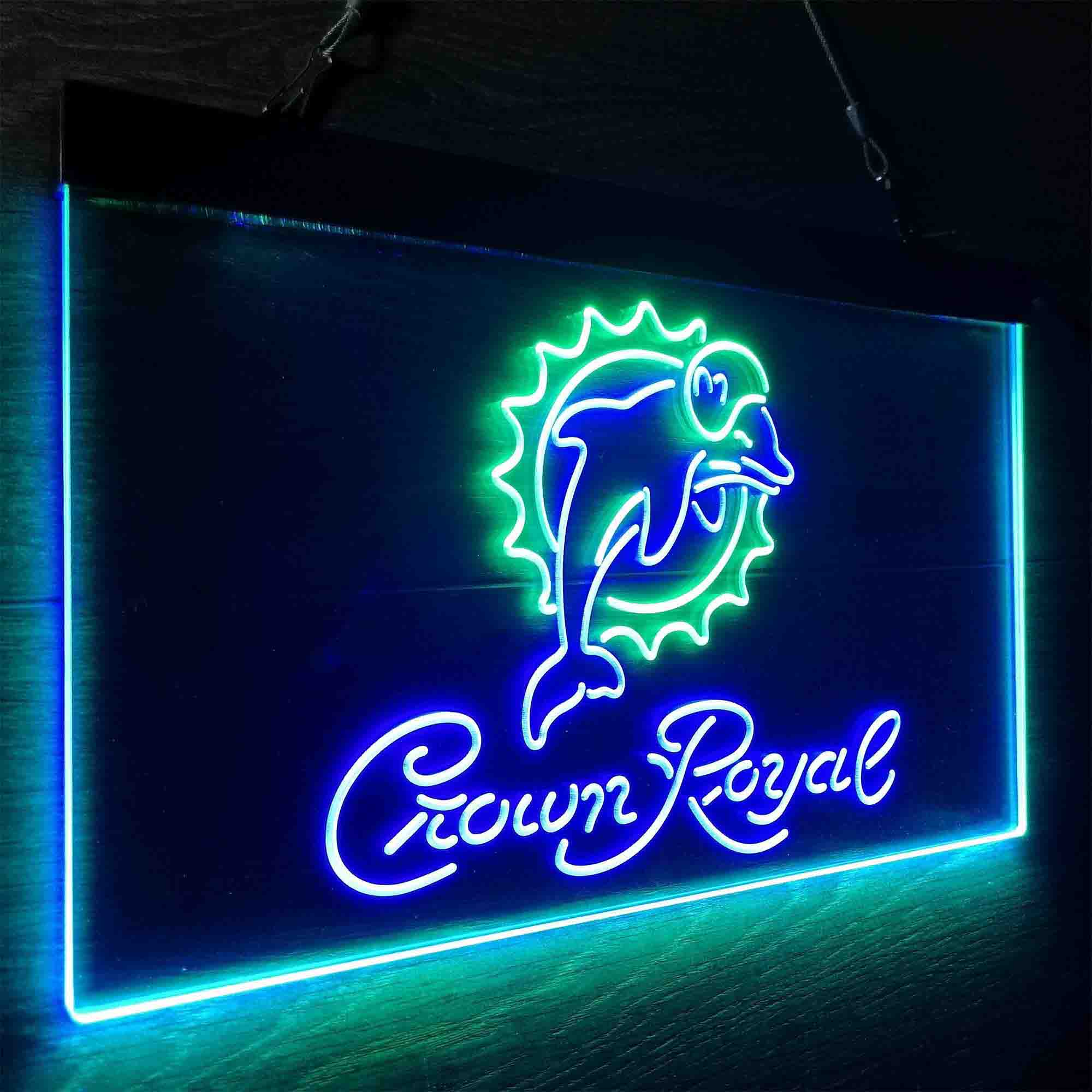 Miami Dolphins Crown Royal Neon-Like LED Sign - ProLedSign