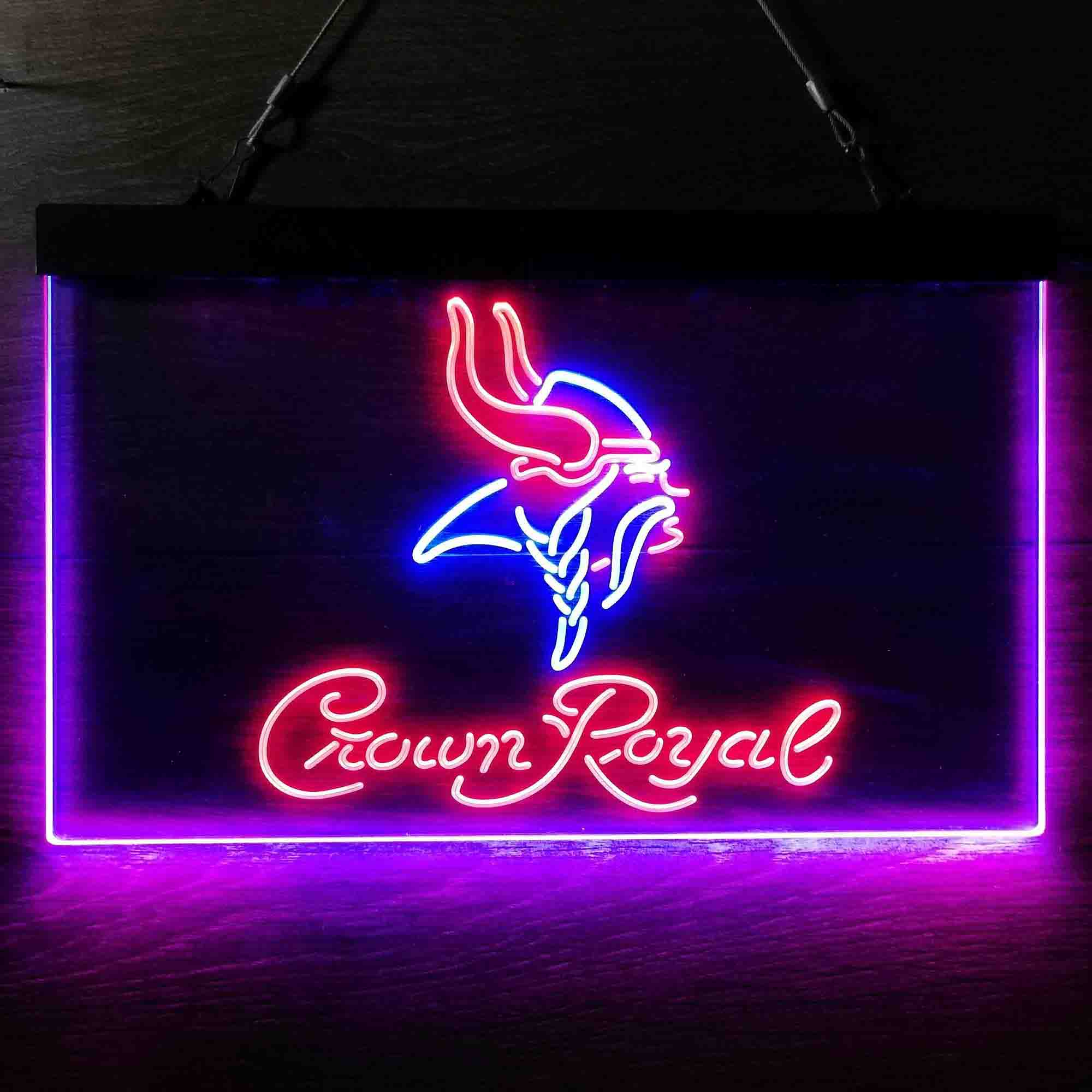 Crown Royal Bar Minnesota Vikings Est. 1961 Neon-Like LED Sign
