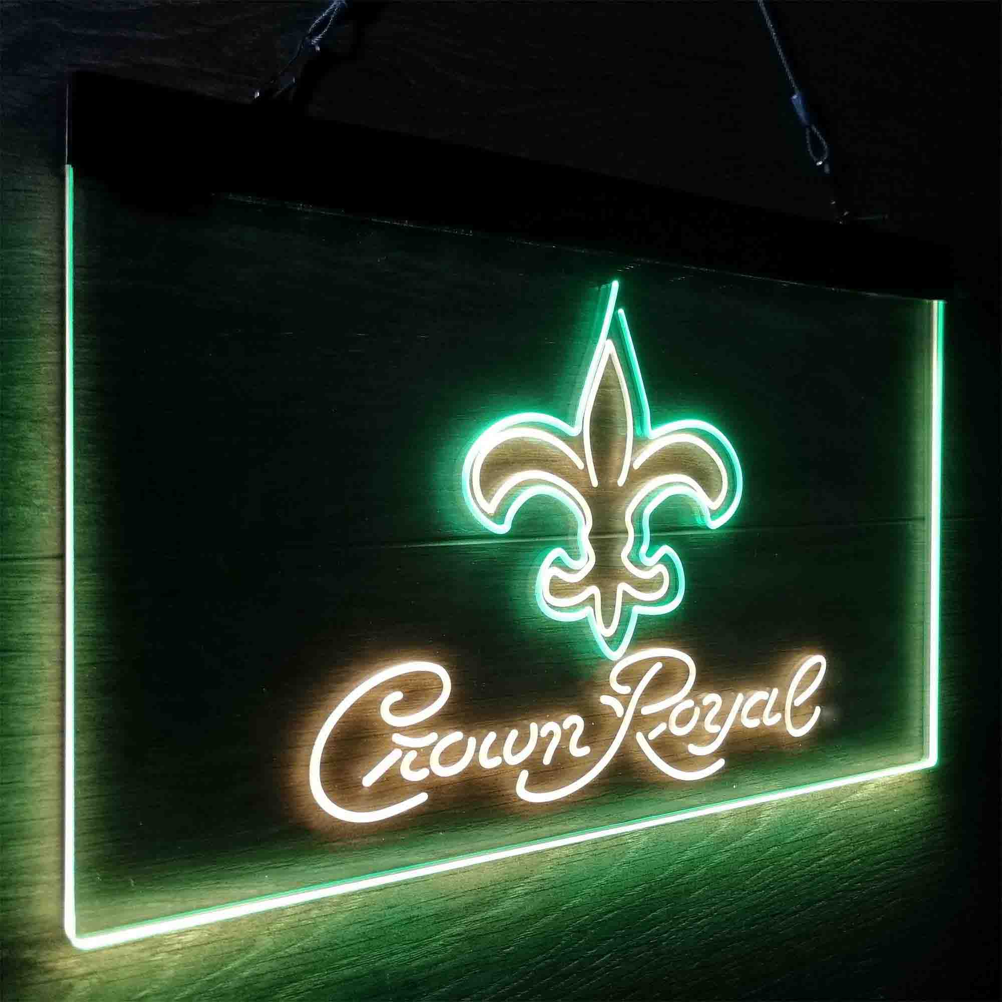 New Orleans Saints Crown Royal Neon-Like LED Sign - ProLedSign