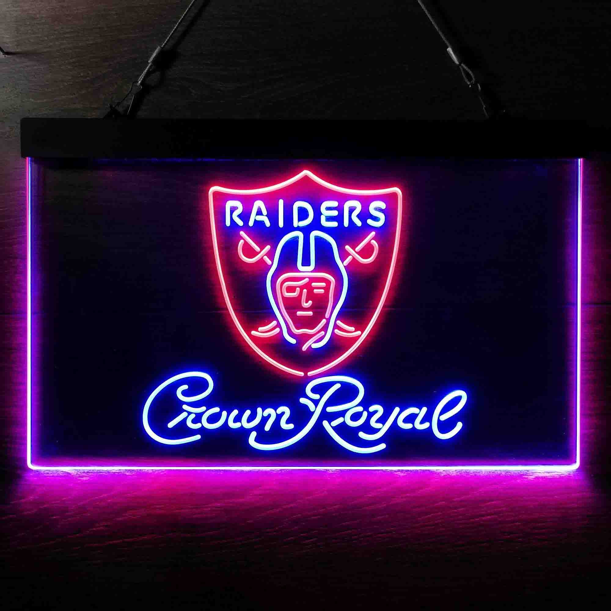 Crown Royal Bar Oakland Raiders Est. 1960 Neon-Like LED Sign