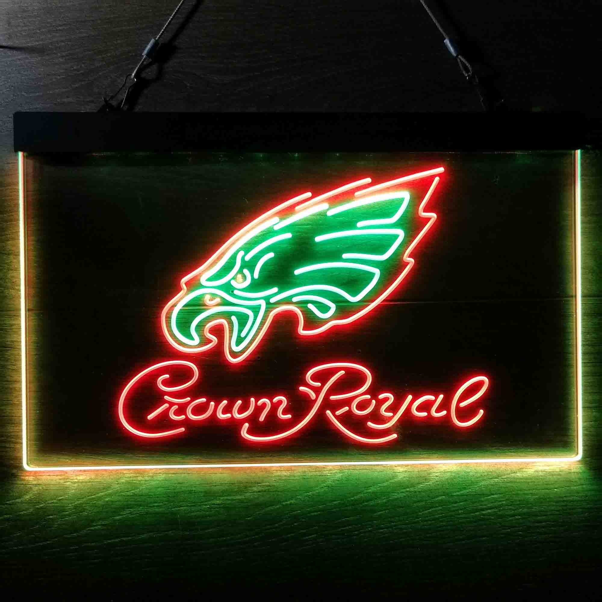 Crown Royal Bar Philadelphia Eagles Est. 1933 Neon-Like LED Sign