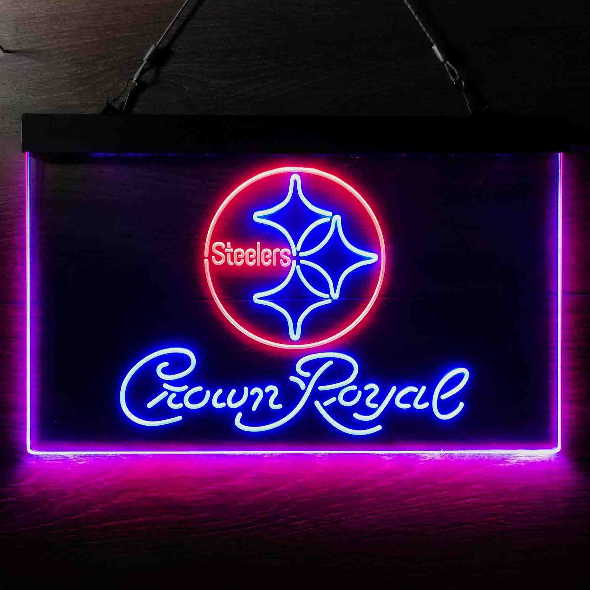 Crown Royal Bar Pittsburgh Steelers Est. 1933 Neon-Like LED Sign - ProLedSign