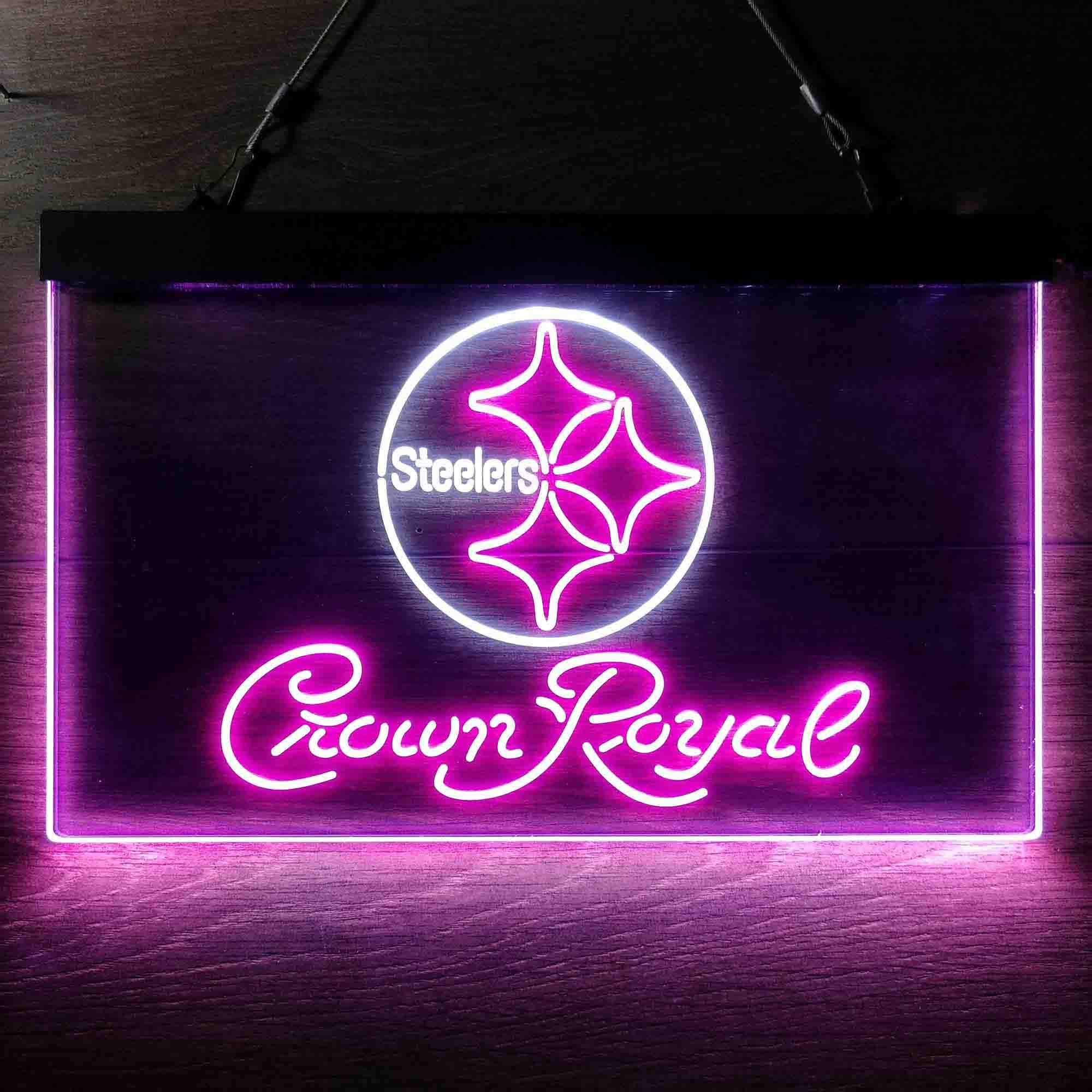 Crown Royal Bar Pittsburgh Steelers Est. 1933 Neon-Like LED Sign - ProLedSign