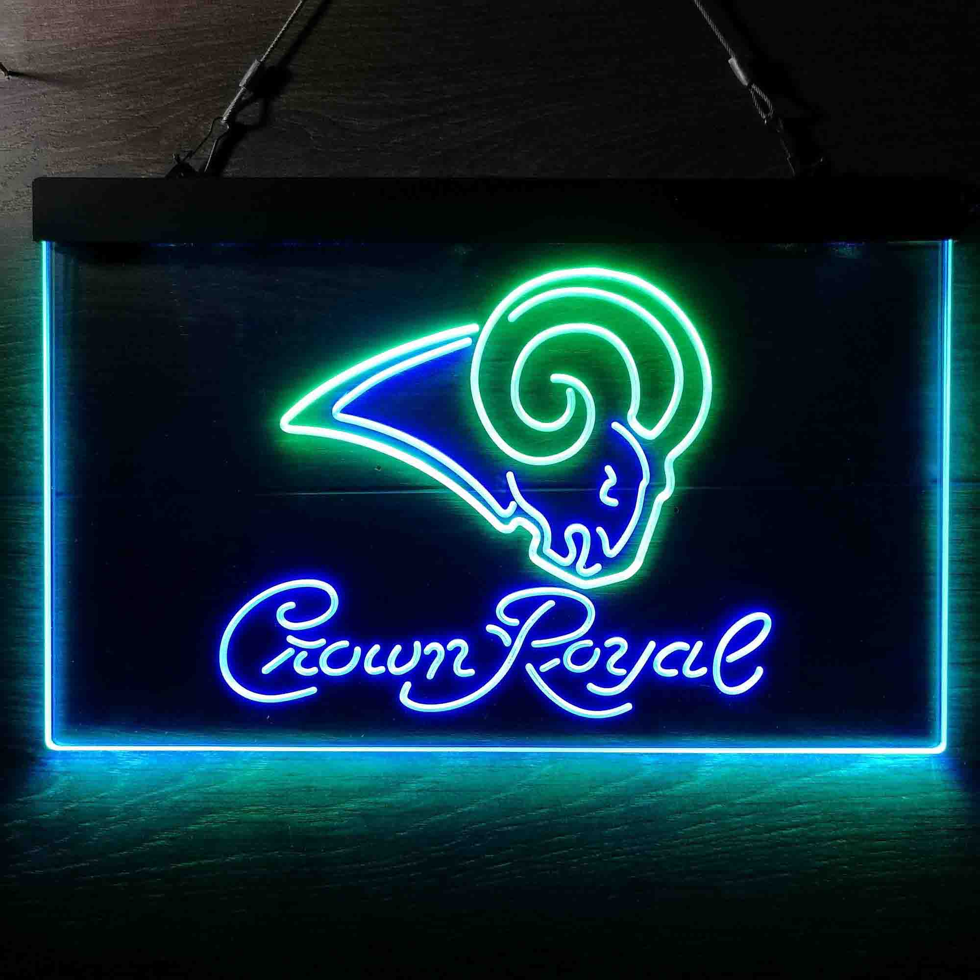 Los Angeles Rams Crown Royal Bar Neon-Like LED Sign - ProLedSign