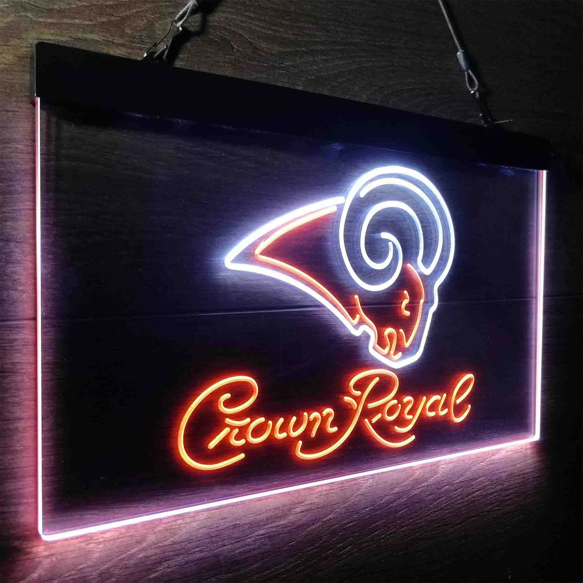 Los Angeles Rams Crown Royal Bar Neon-Like LED Sign - ProLedSign