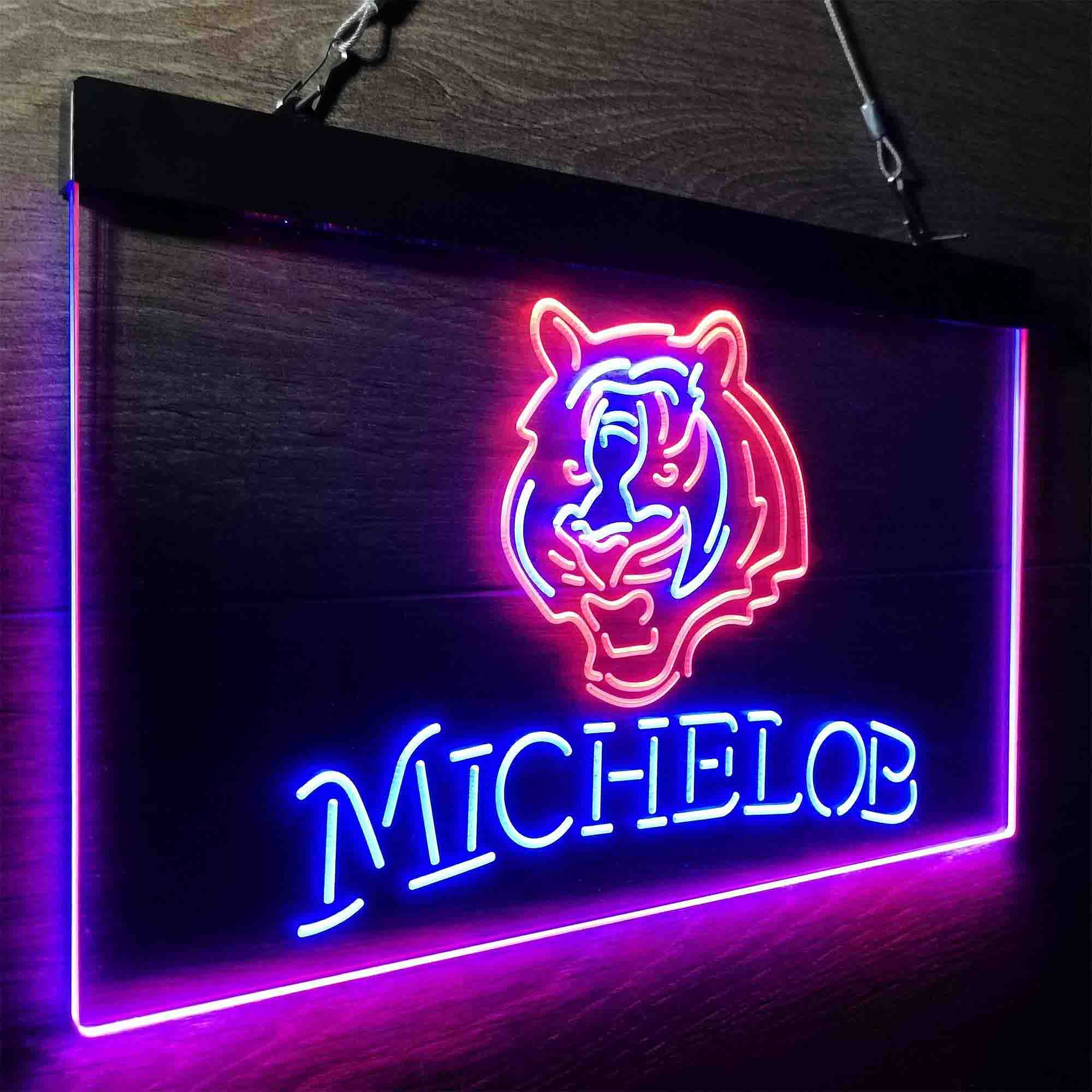 Michelob Bar Cincinnati Bengals Est. 1968 Neon-Like LED Sign