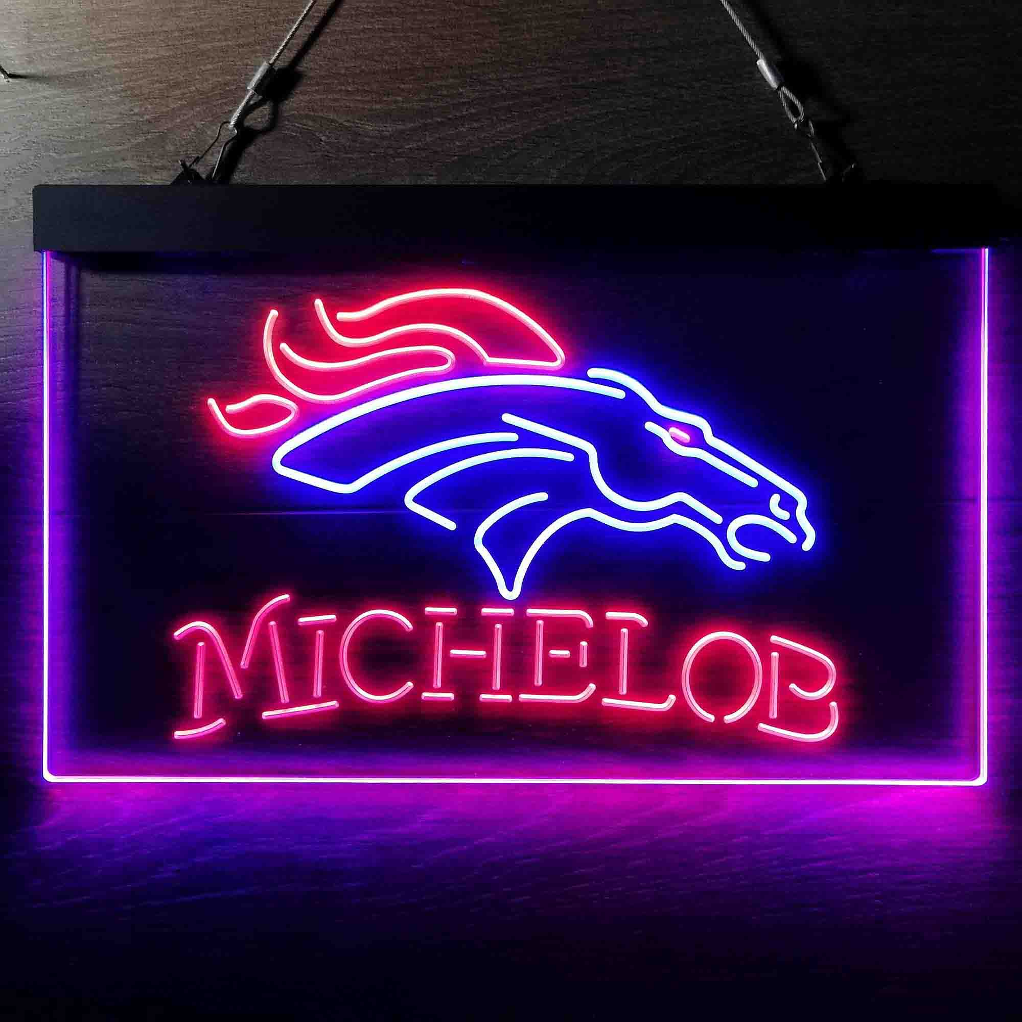 Michelob Bar Denver Broncos Est. 1960 Neon-Like LED Sign