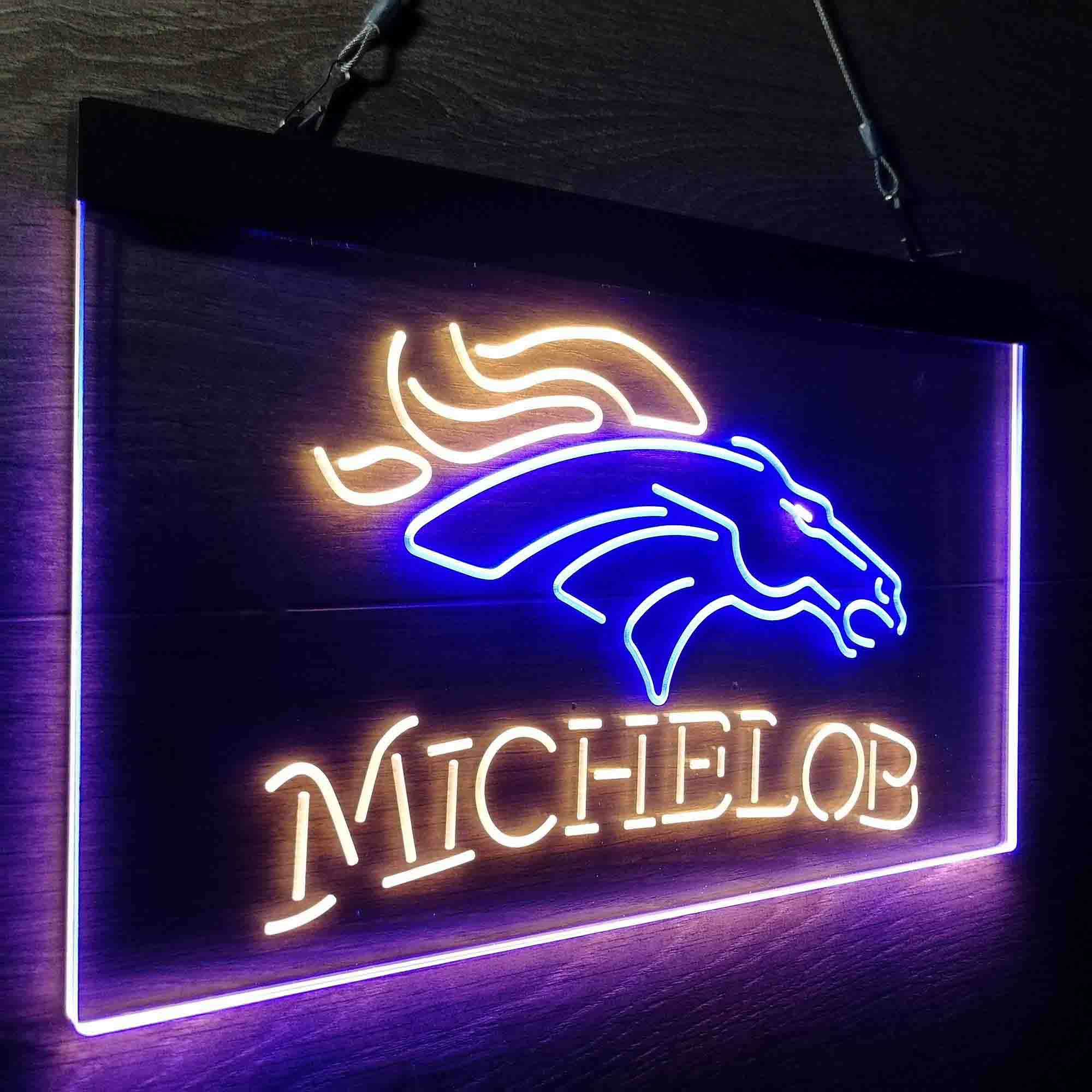 Michelob Bar Denver Broncos Est. 1960 Neon-Like LED Sign