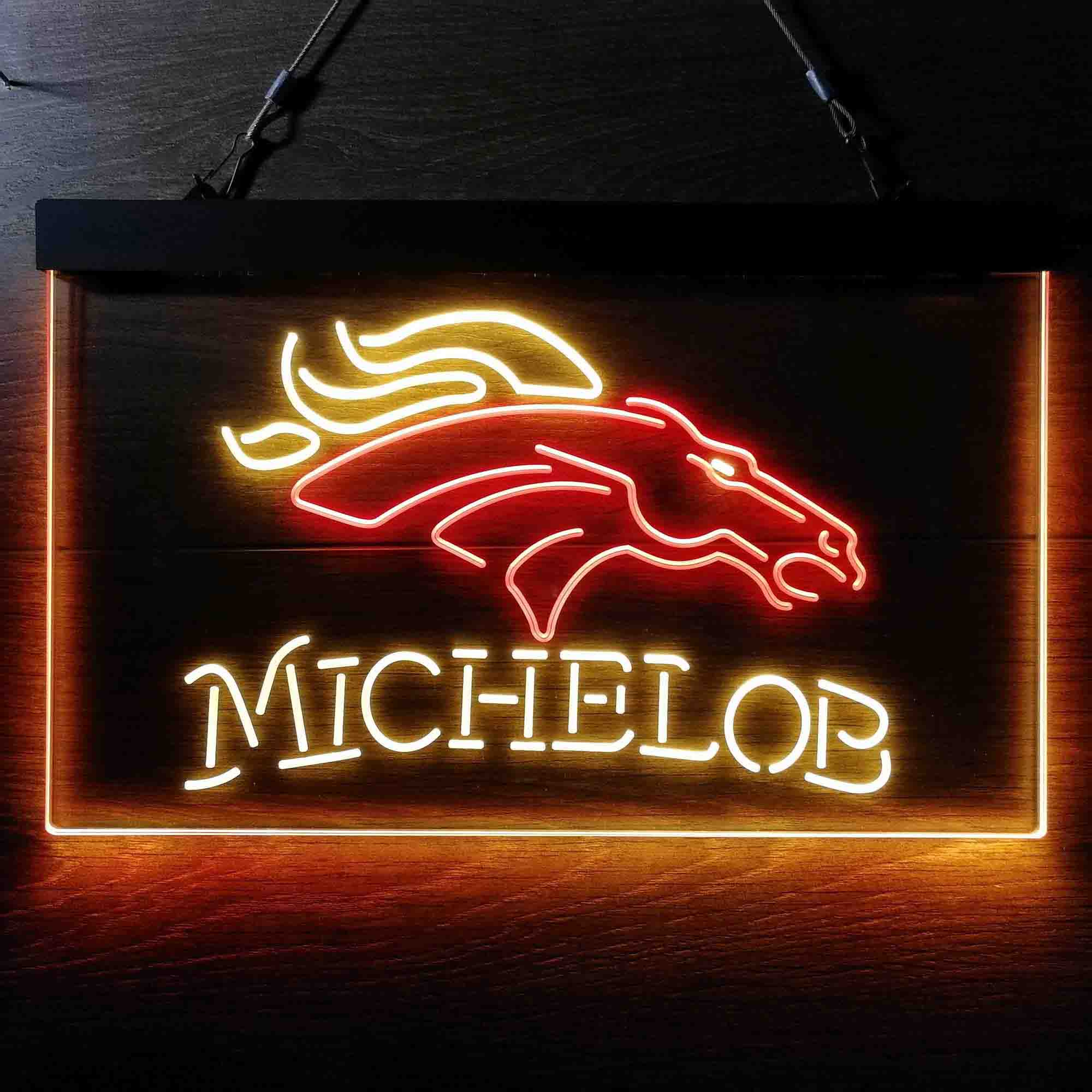 Michelob Bar Denver Broncos Est. 1960 Neon-Like LED Sign
