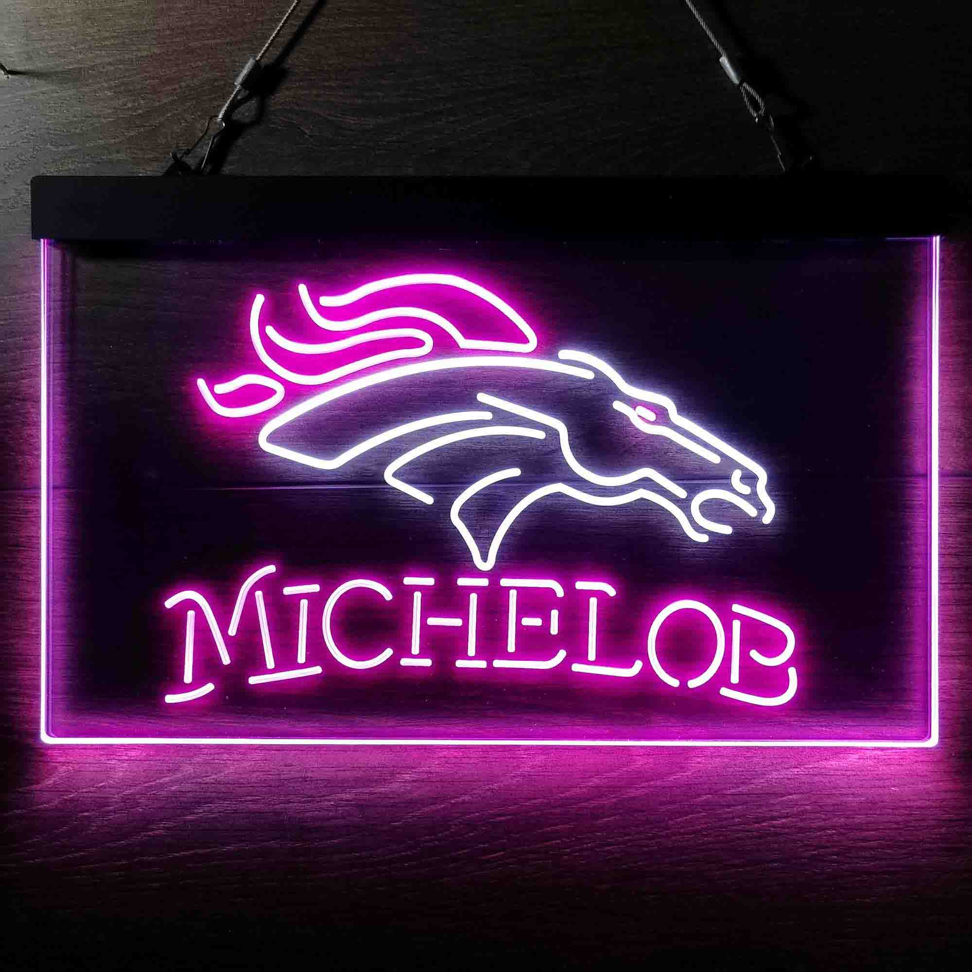 Michelob Bar Denver Broncos Est. 1960 Neon-Like LED Sign