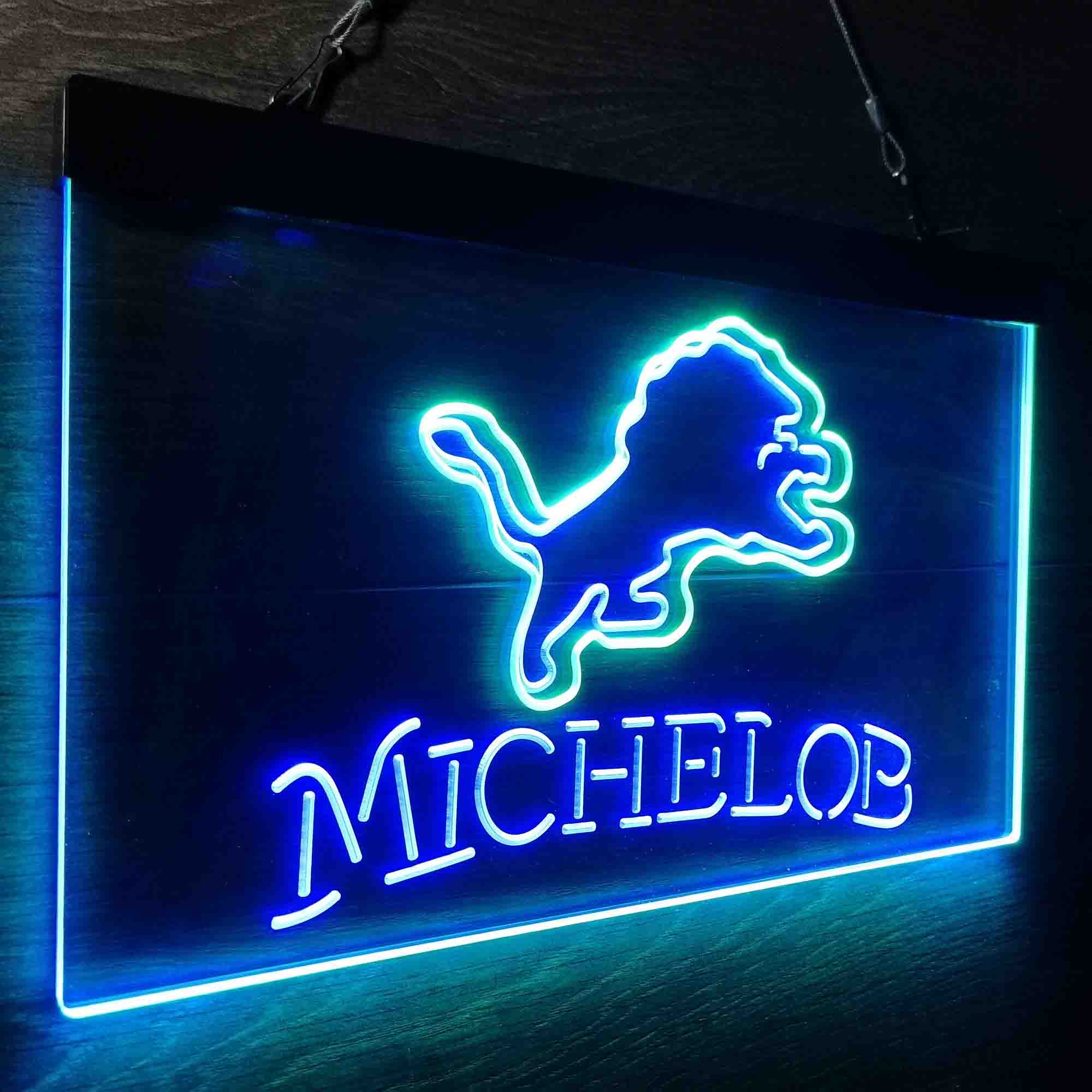 Michelob Bar Detroit Lions Est. 1934 Neon-Like LED Sign