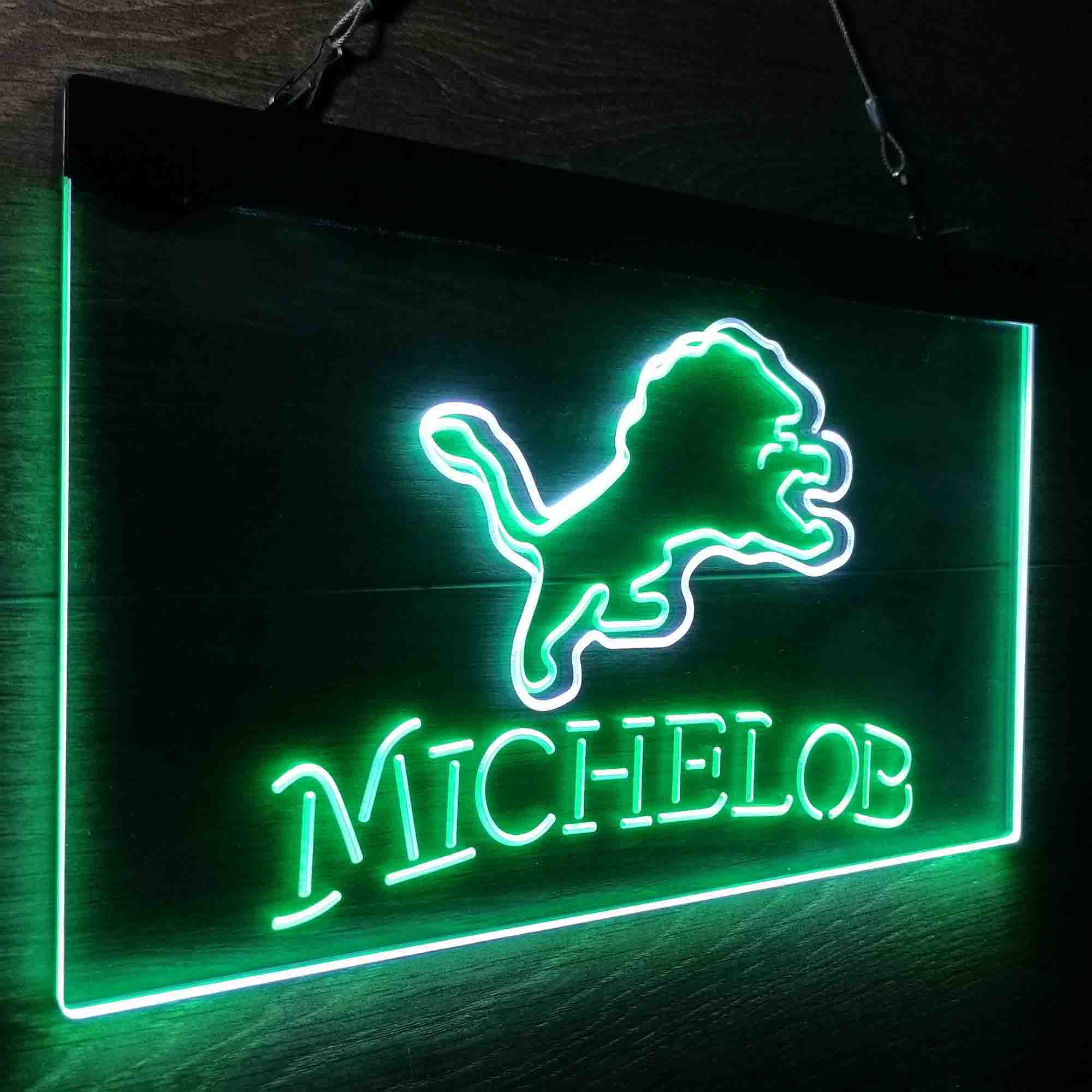 Michelob Bar Detroit Lions Est. 1934 Neon-Like LED Sign