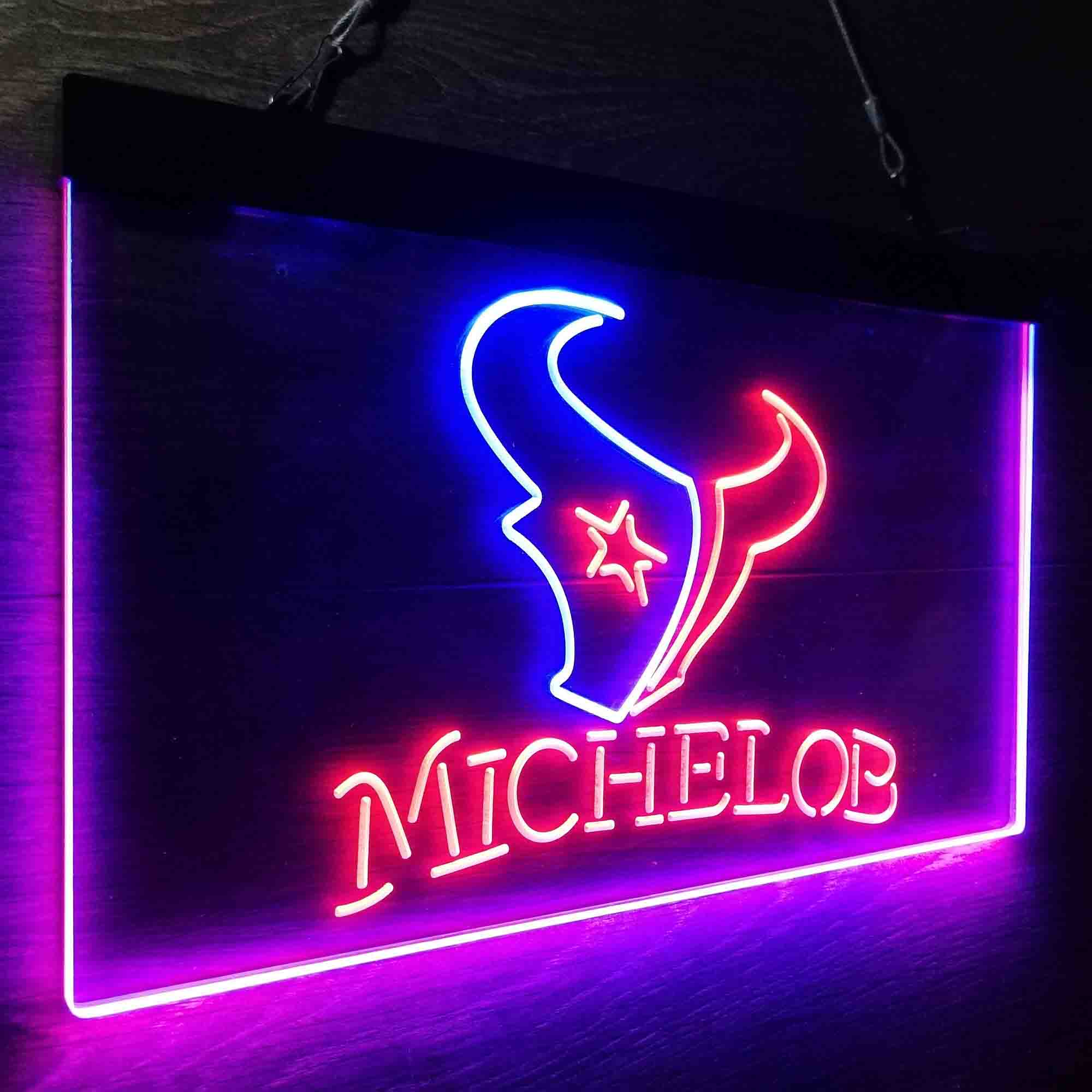 Michelob Bar Houston Texans Est. 2002 Neon-Like LED Sign