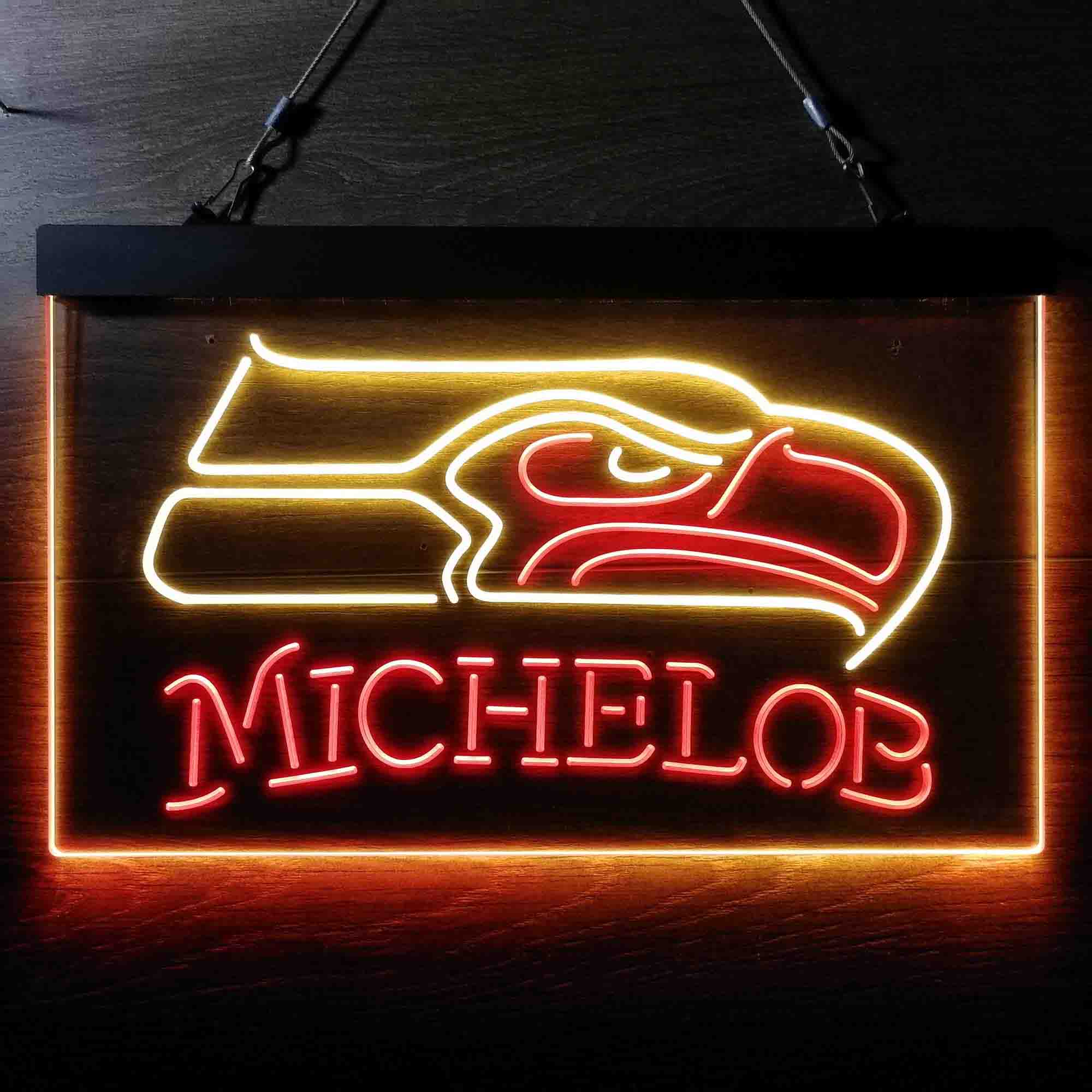 Michelob Bar Seattle Seahawks Est. 1976 Neon-Like LED Sign